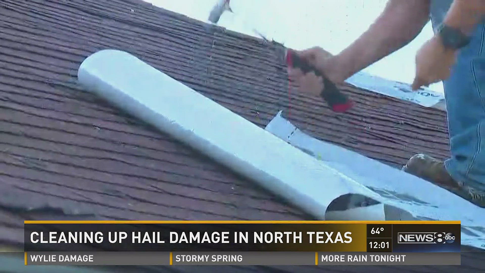 Cleaning up hail damage in North Texas