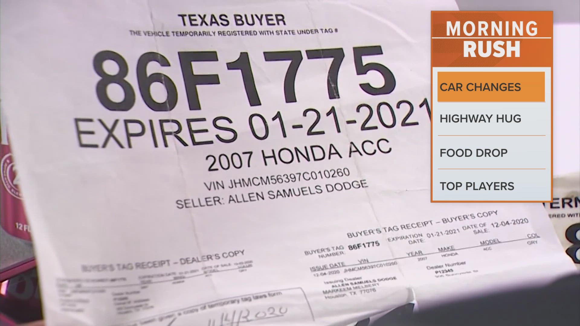From now on, you'll receive a temporary metal plate from the dealership. 