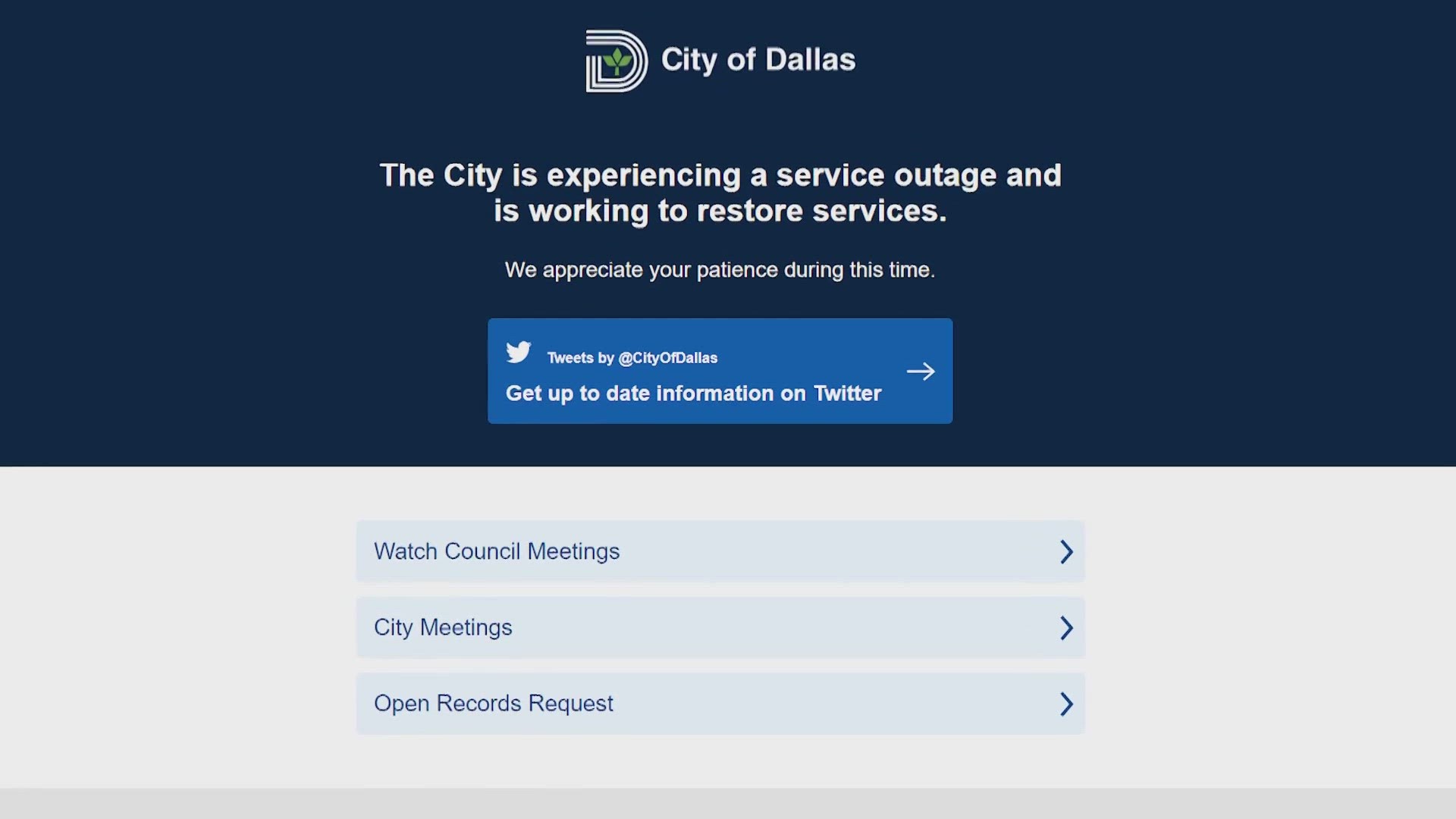 The attack interrupted the city's computer-based emergency dispatch, the court system, the Dallas Police Department website, and the city's own website.