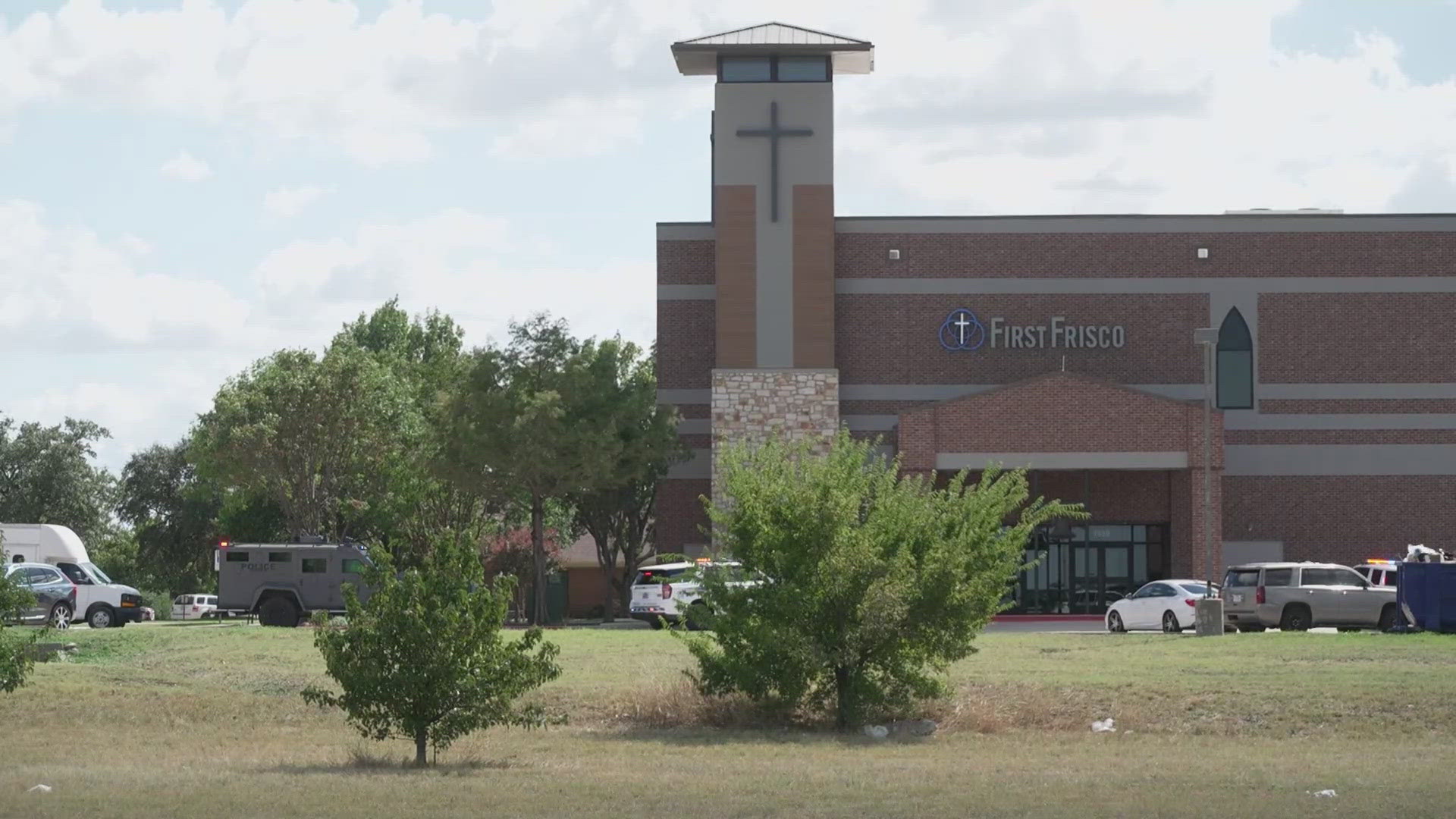 A man was hiding inside First Frisco Global Methodist Church at 7659 Preston Road after running from police.