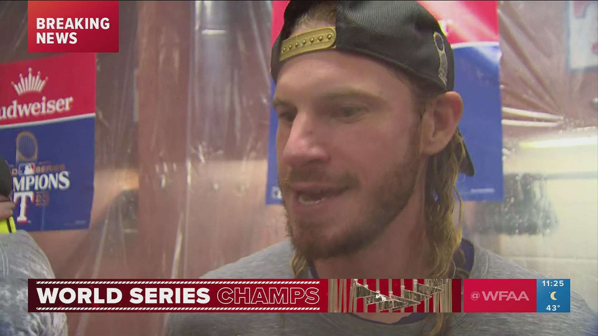 Travis Jankowski Speaks After The Texas Rangers Win The 2023 World Series 