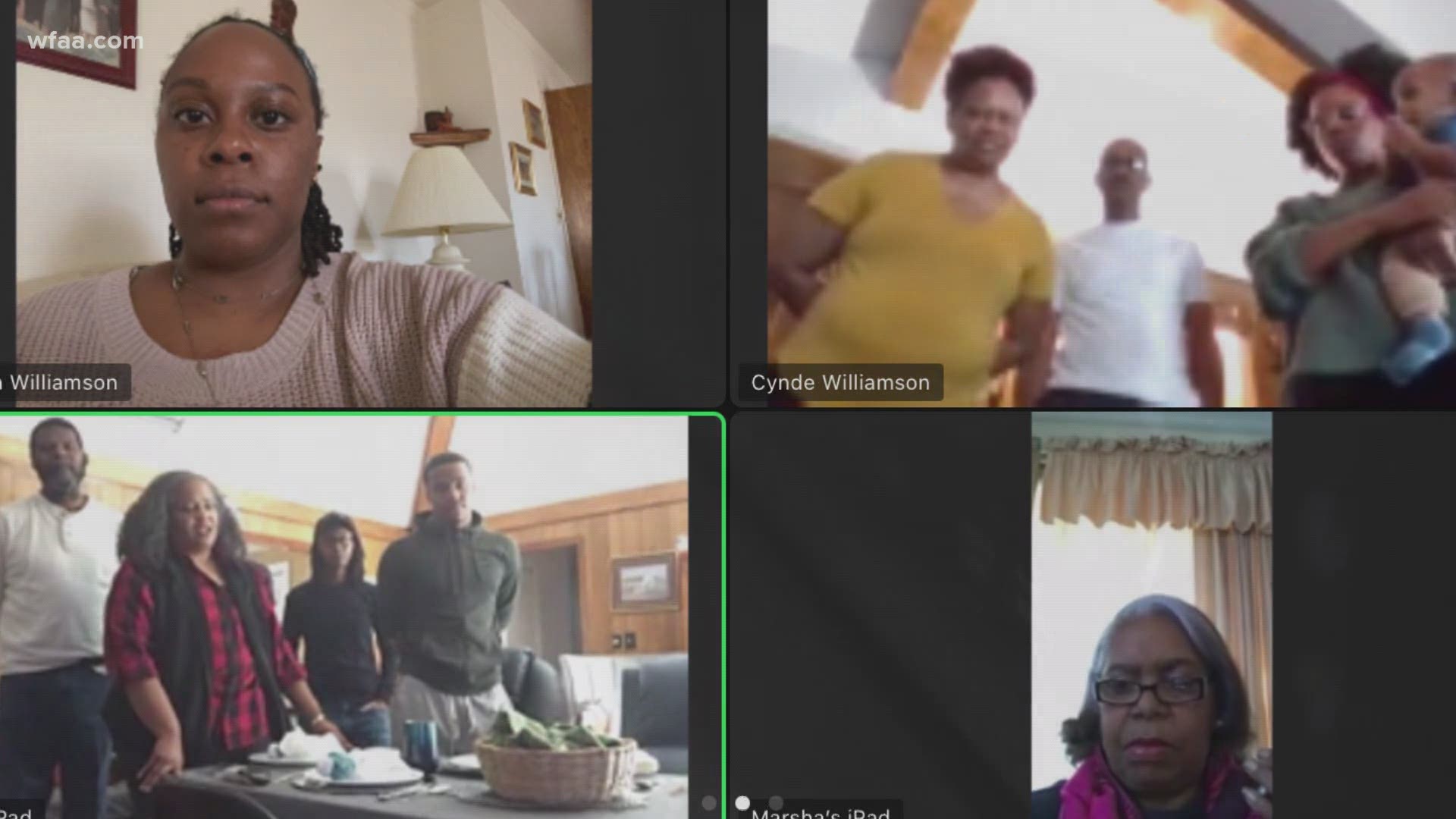 Some families in the D-FW area aren't doing a traditional gathering. Instead, they're using tools like Zoom to connect with their families on Thanksgiving.