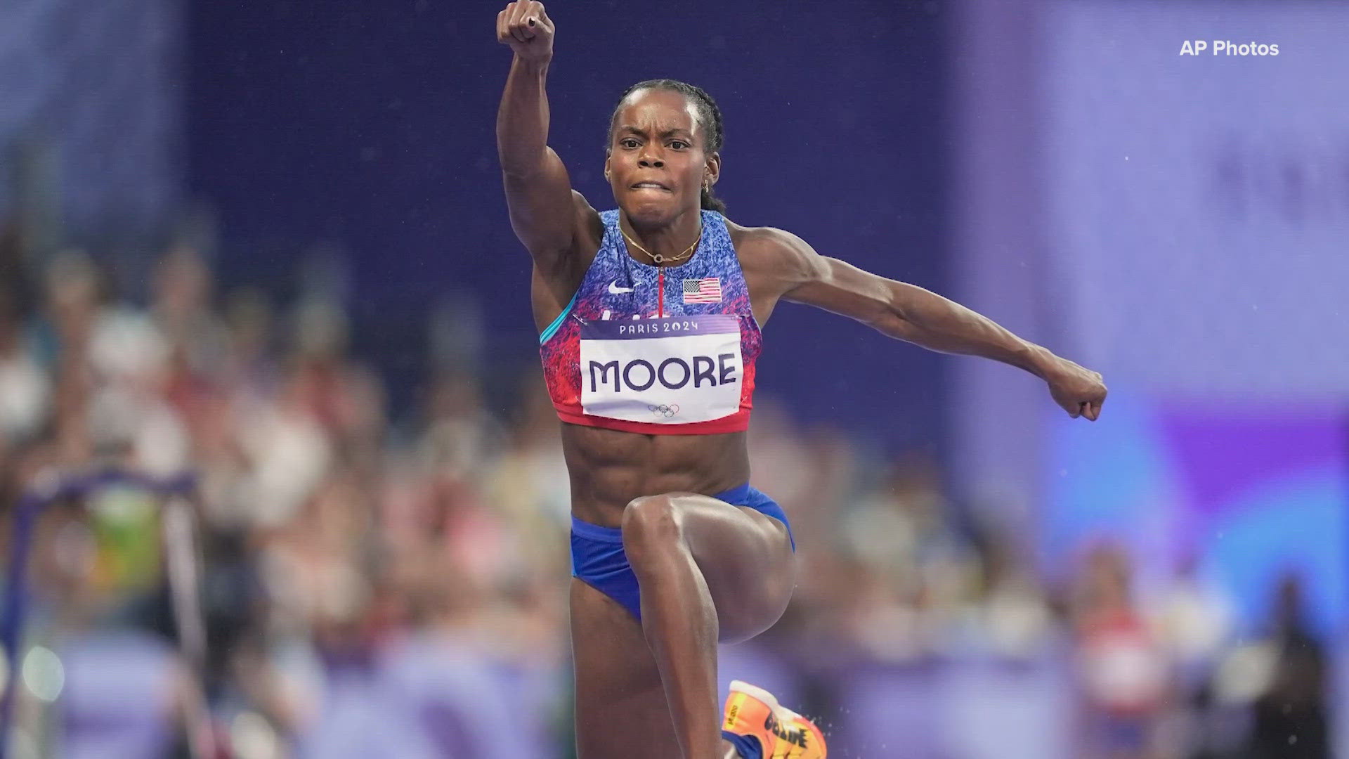 Moore made history in Paris by becoming the first U.S. woman to qualify for both the Triple and Long Jump.
