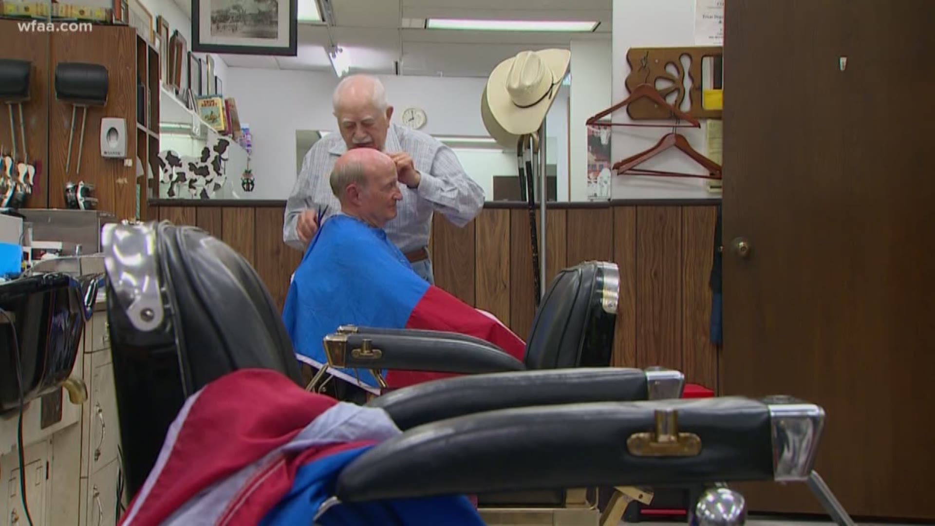 Alton Finney has been cutting hair 72 years