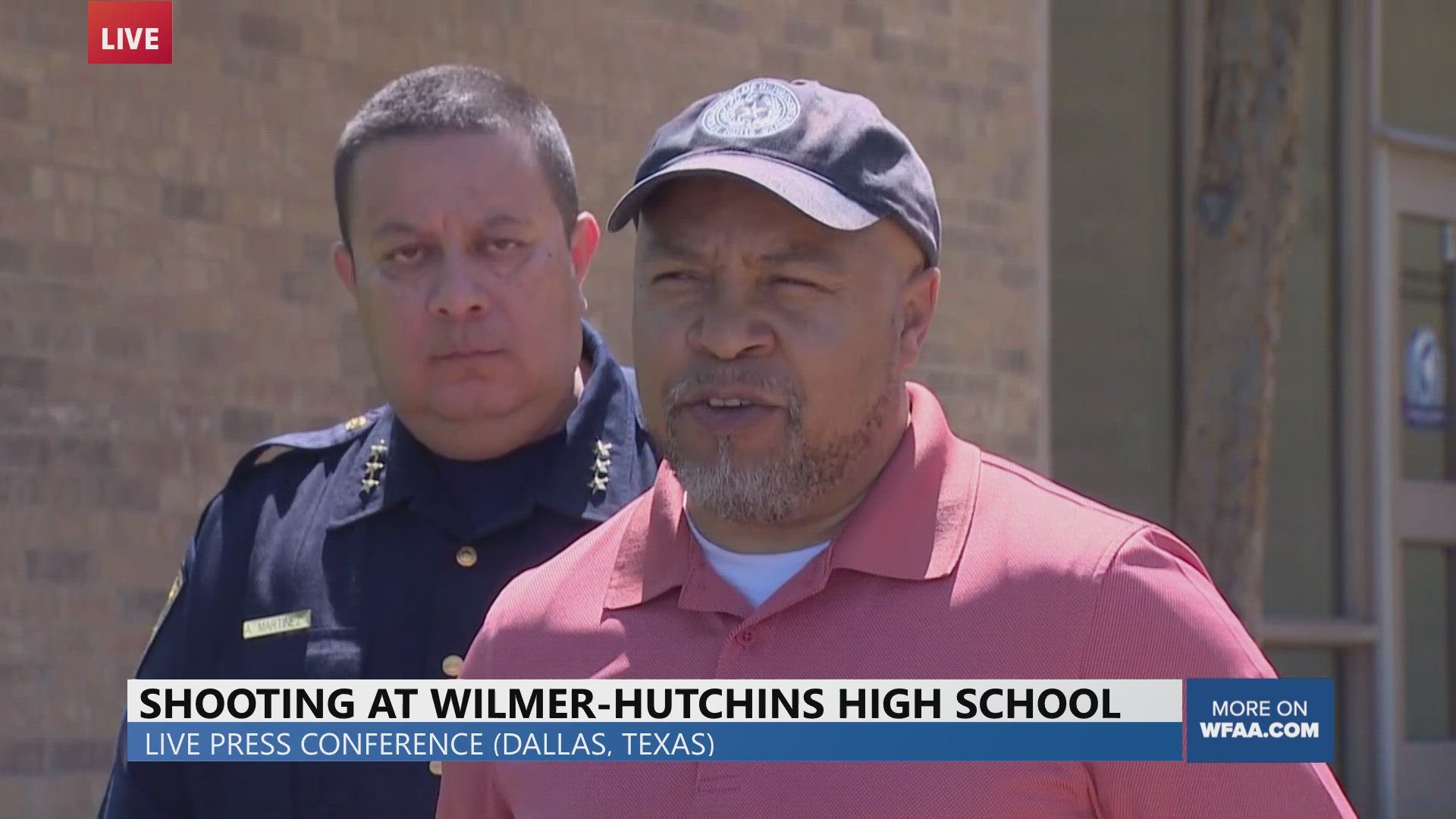 State Rep. Carl Sherman spoke during a press conference Friday on the shooting at Wilmer-Hutchins High School.