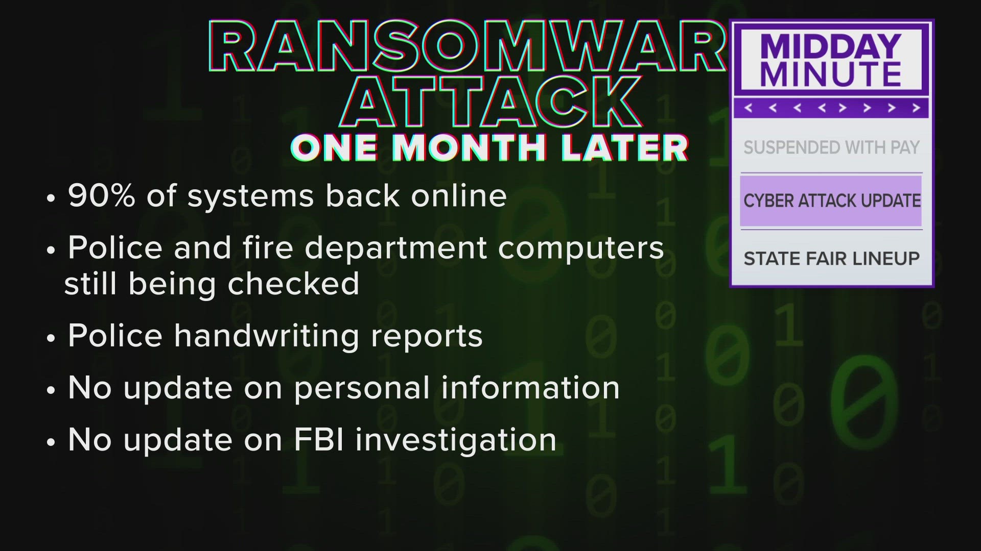 City employees are stull struggling to do their jobs one month after the city was hit by a ransomware attack
