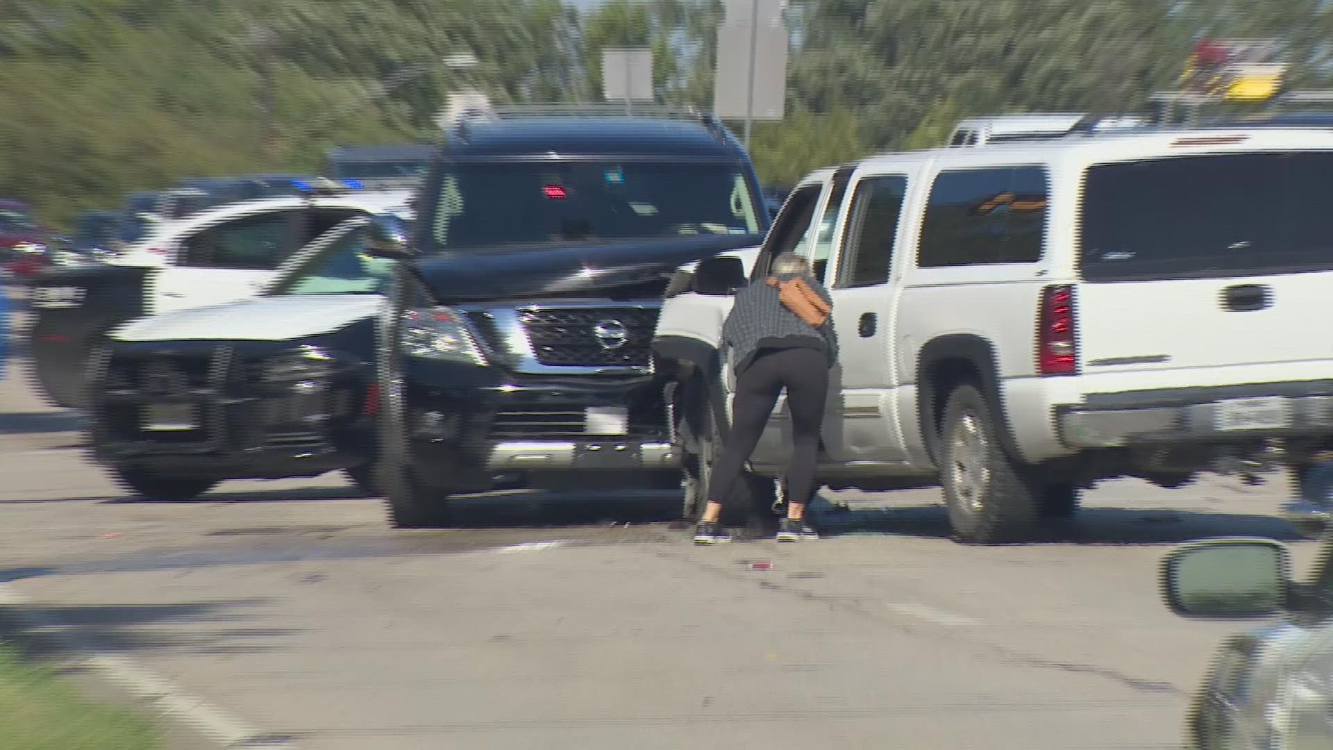 Dallas police arrested a suspected car thief Monday afternoon who led police on a chase involving three separate cars.