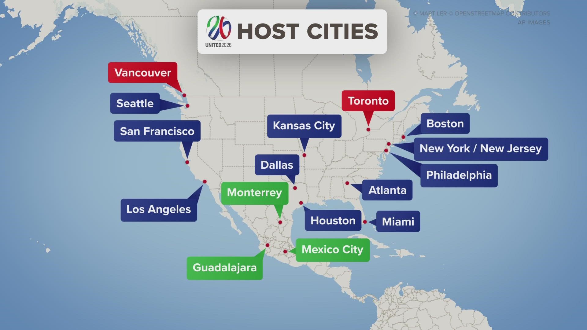 Twenty-two cities throughout the U.S., Canada and Mexico vied for a chance to be a host site, including 16 in the U.S.