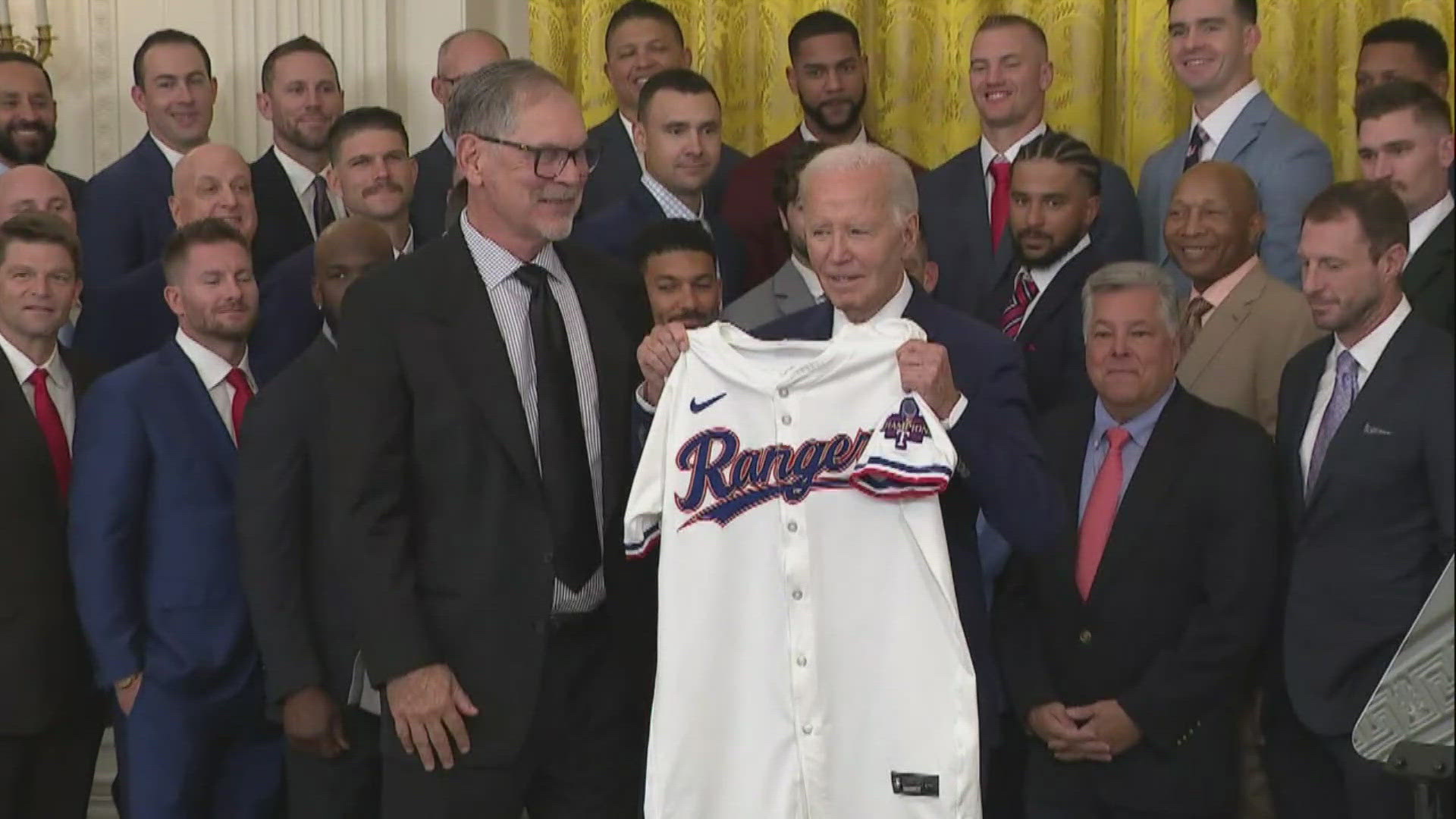 Texas Rangers visit The White House and President Biden | wfaa.com