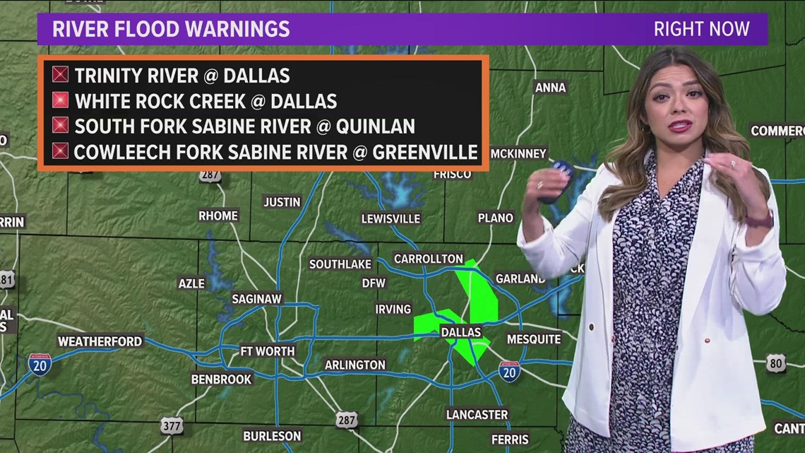 Dallas flood warnings in place as rain moves through North Texas | wfaa.com