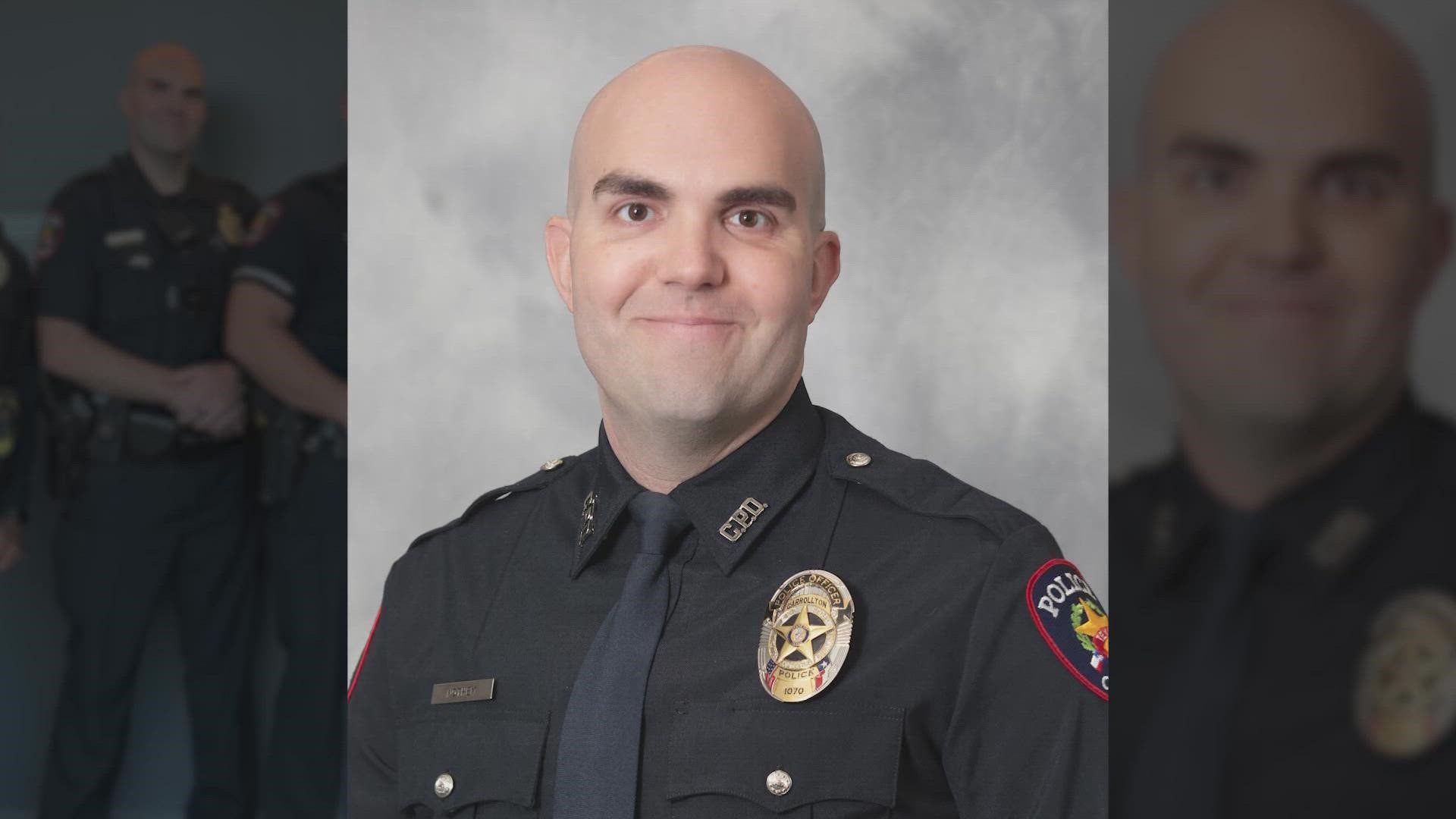 Officer Steve Nothem is the Carrollton, Texas, police department's first line of duty death.