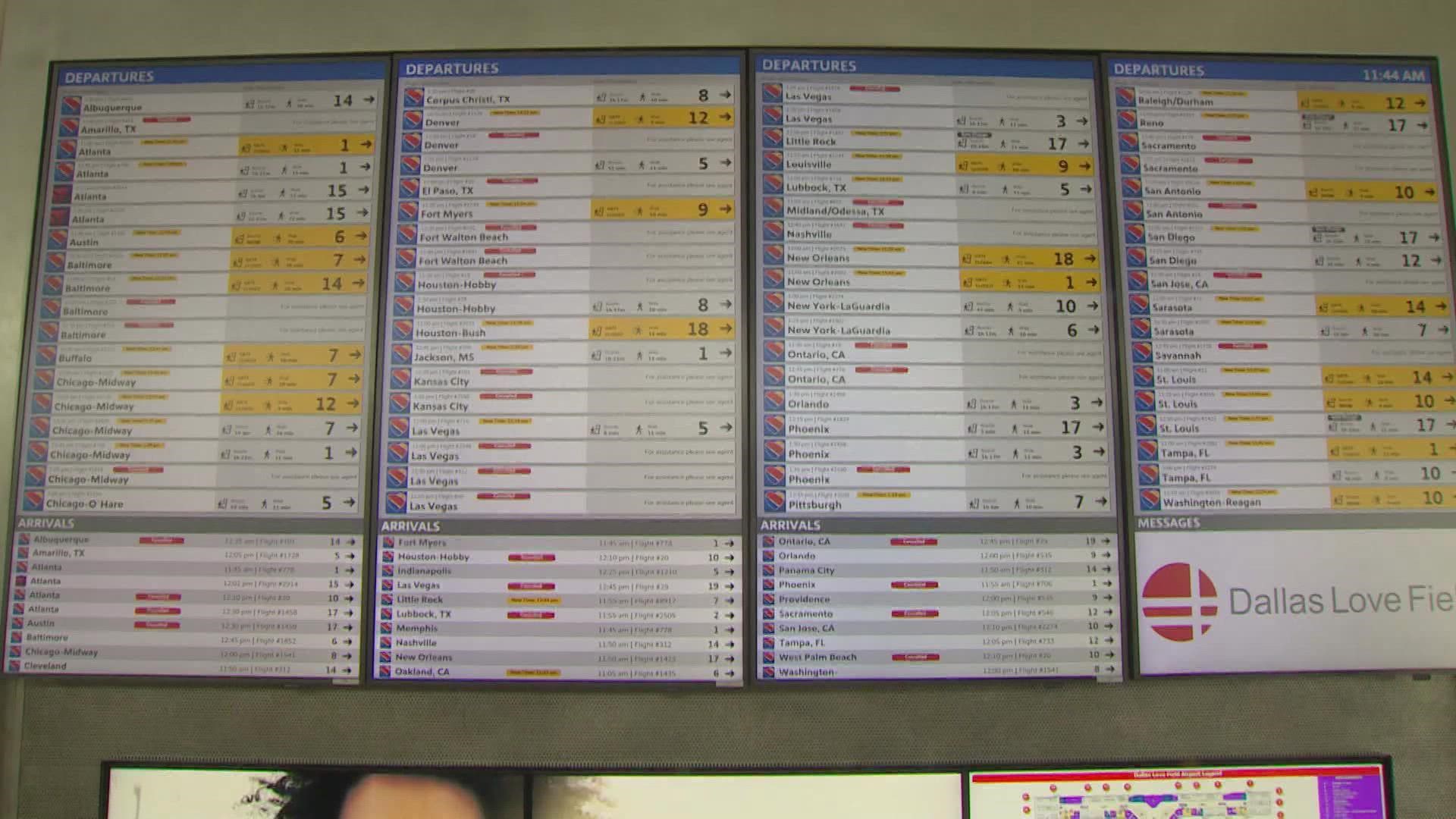 Even as North Texas airports recover, weather continues to impact destination airports on the East Coast.