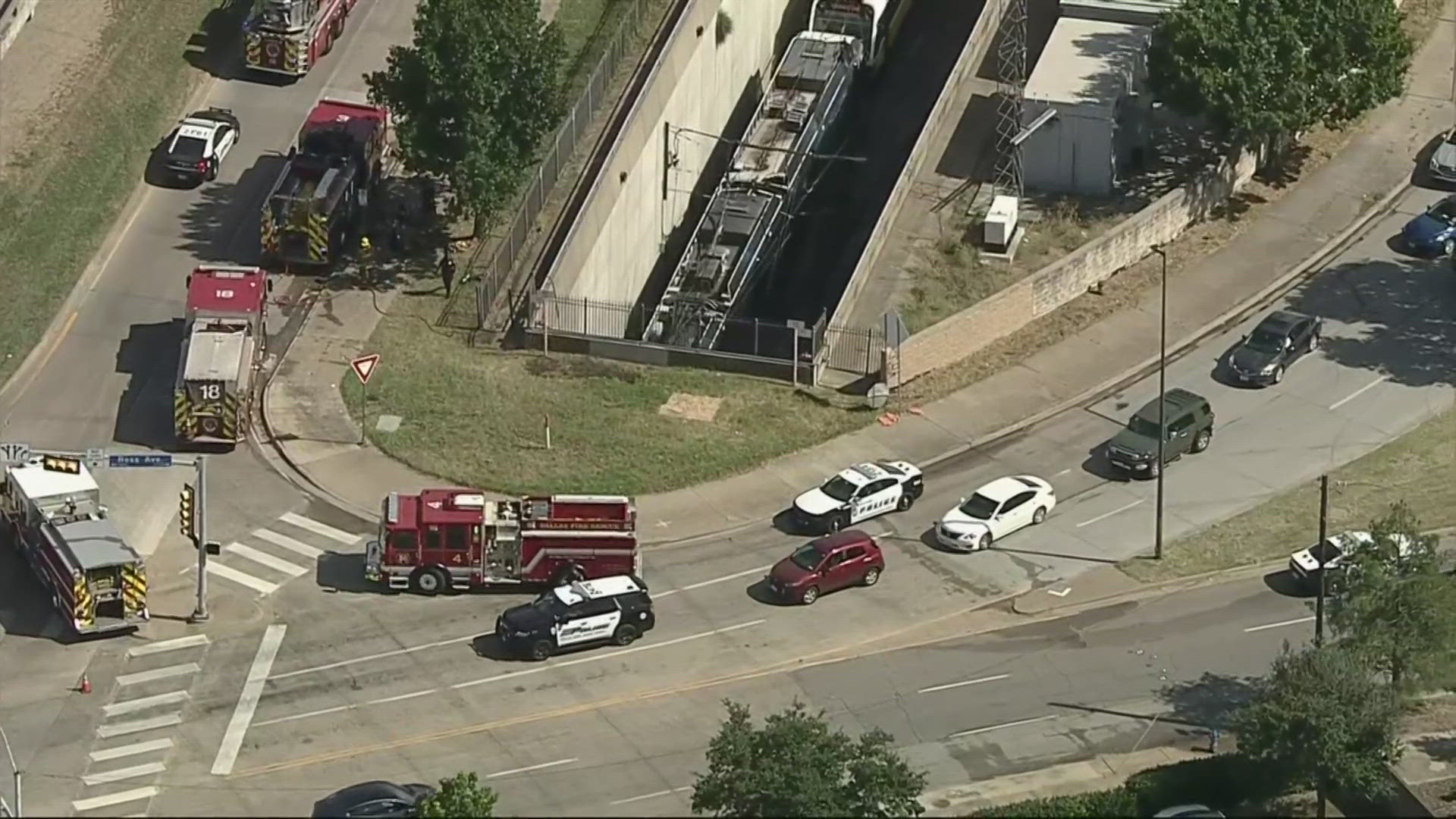 WFAA Chopper footage showed a heavy presence of fire crews in the area. 