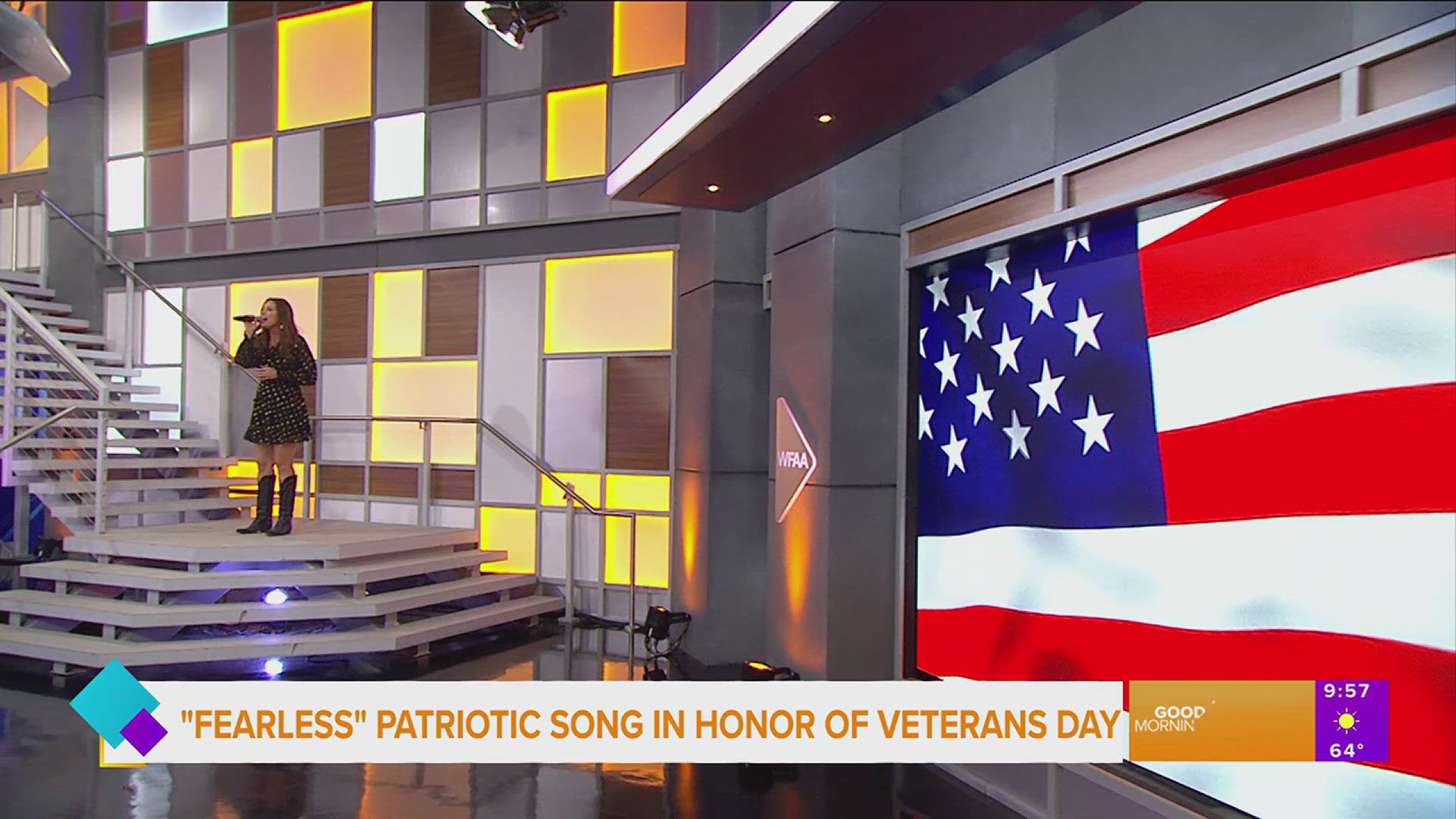 Jennifer Nickerson, a passionate singer-songwriter from a military family, performs her patriotic tribute "Fearless" dedicated to our veterans. 