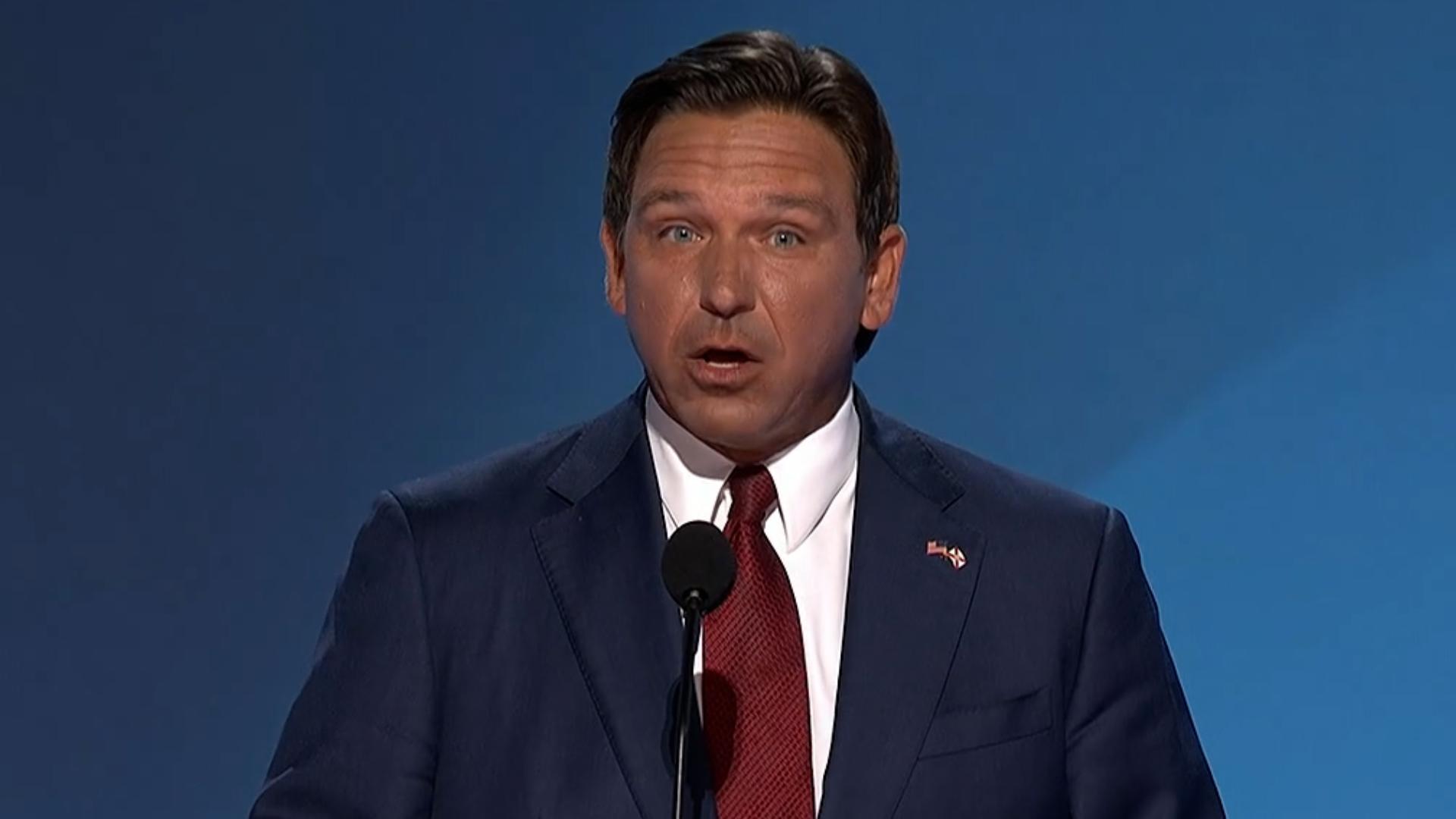 Florida Governor Ron DeSantis voiced his support for Donald Trump and JD Vance as the Republican ticket at the 2024 Republican National Convention.