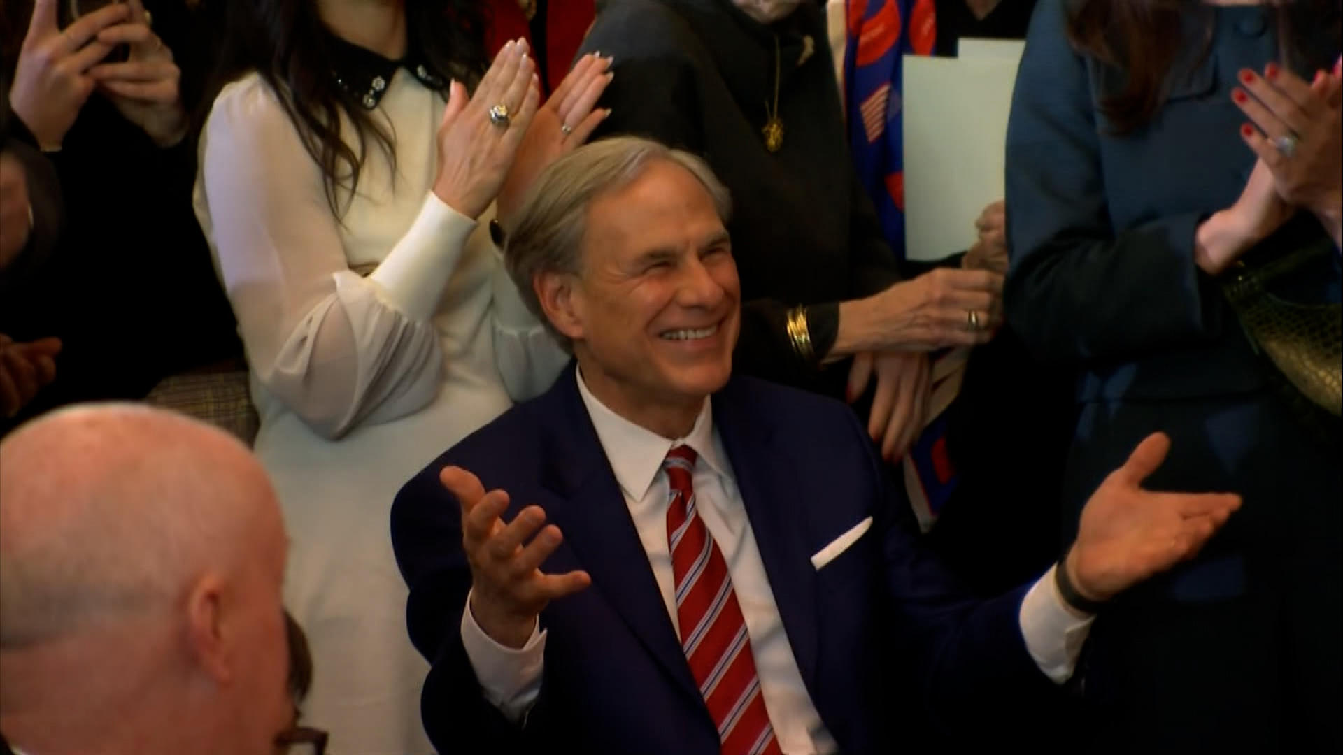 President Donald Trump gave a shoutout to Texas Gov. Greg Abbott during his post-inauguration speech.