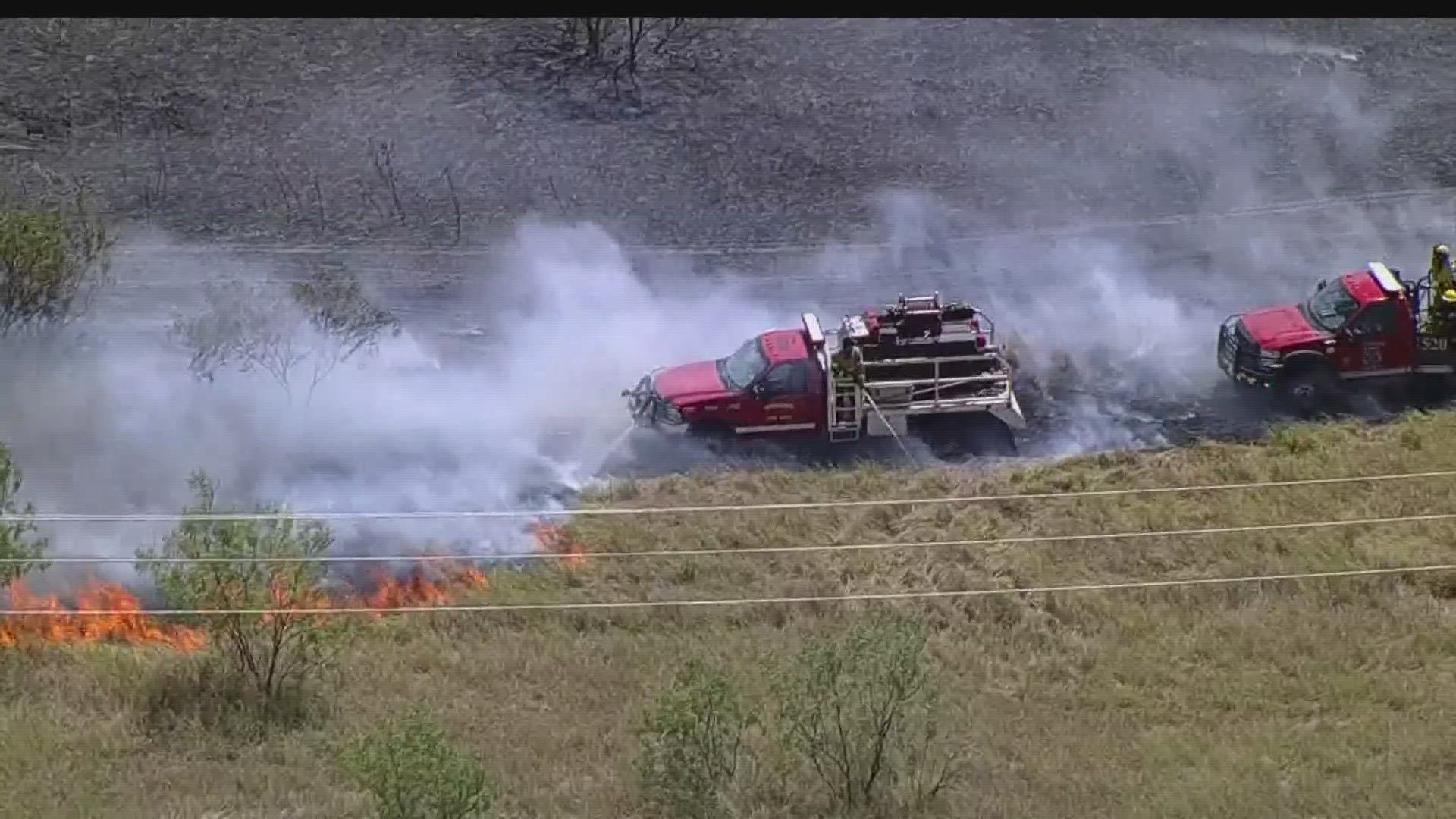 Officials say the fire is now about 95% contained. More than 70 acres burned.