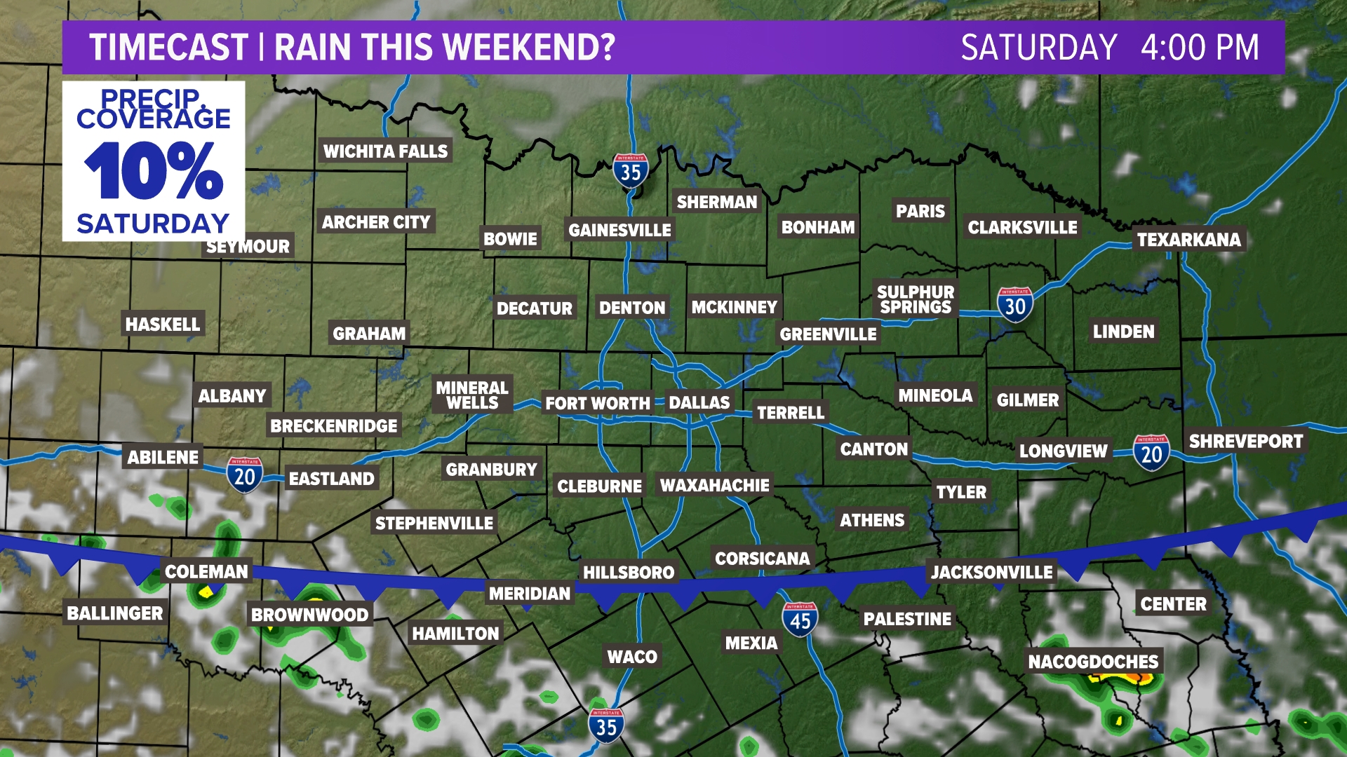 Rain chances on Saturday