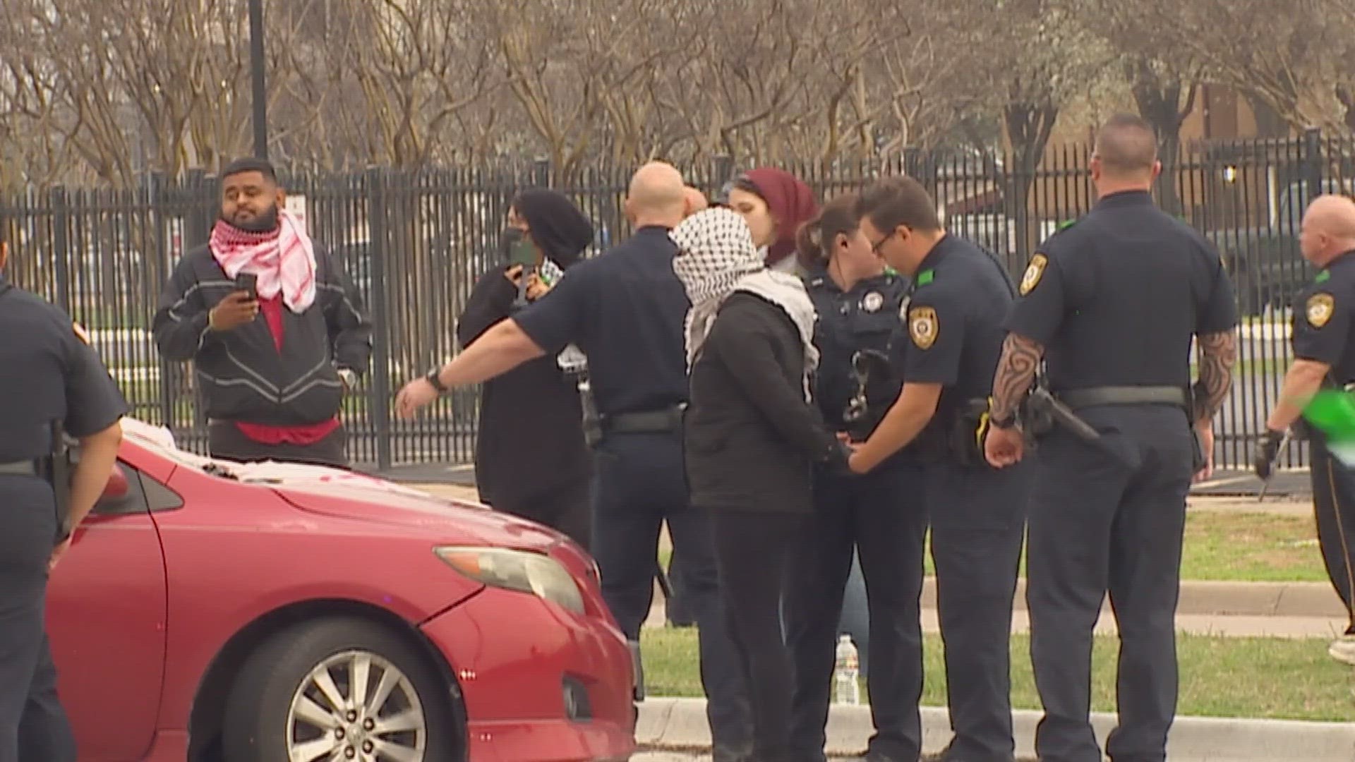 Gaza war protesters arrested outside General Dynamics in Garland