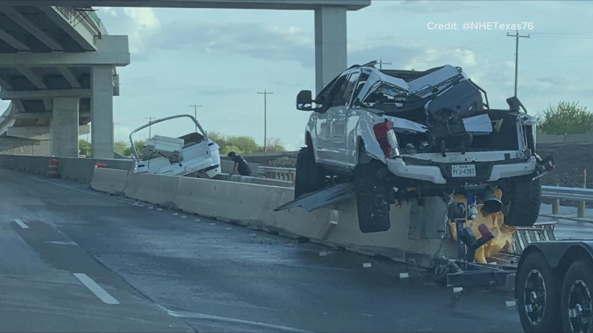 Fort Worth police said the crash happened in the southbound lanes of I-35W near State Highway 170.