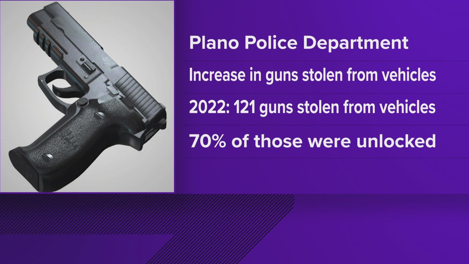 Police say the guns are being stolen from unlocked vehicles.