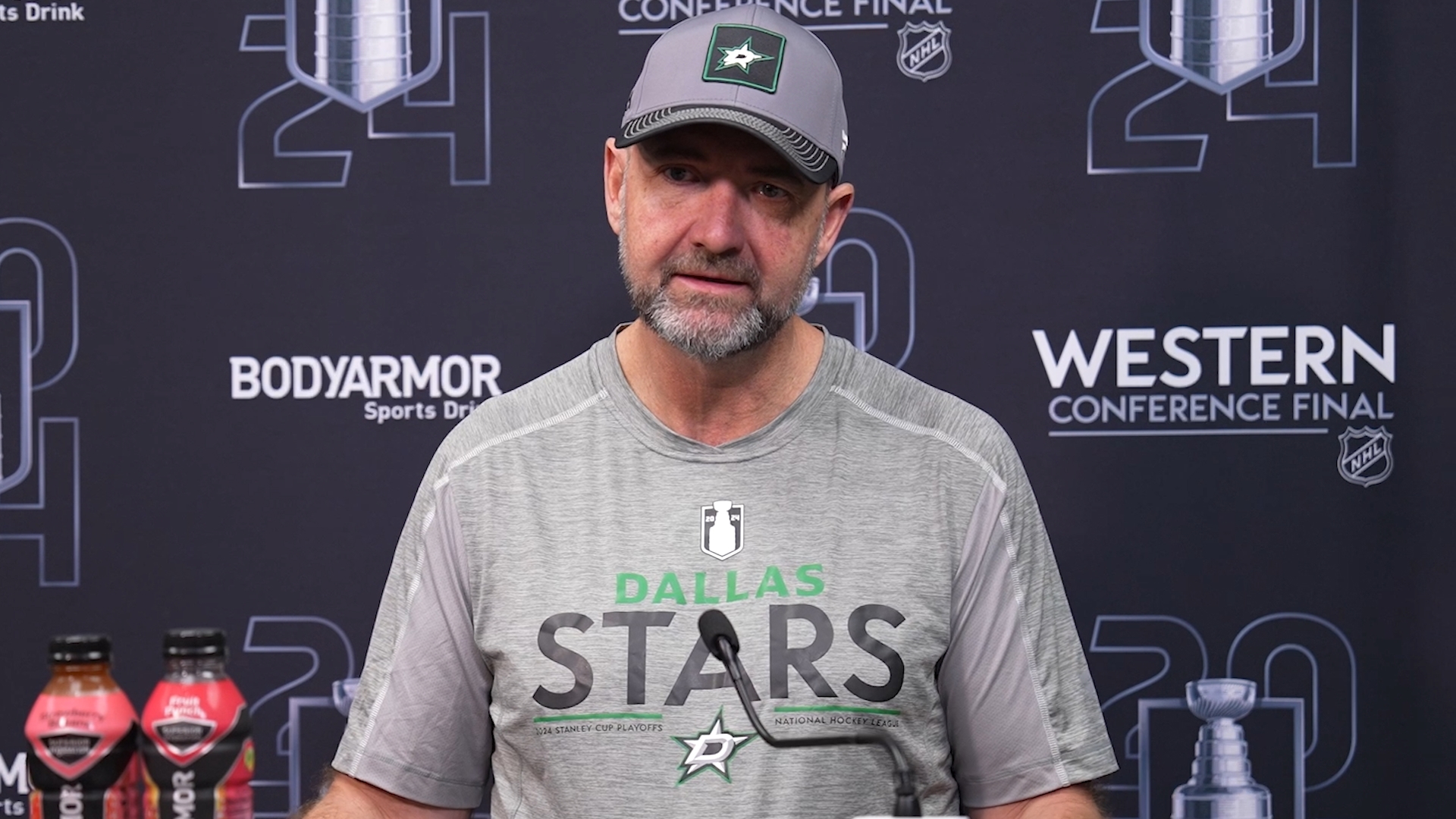 Dallas Stars head coach Pete DeBoer talked to the media on May 21, 2024.