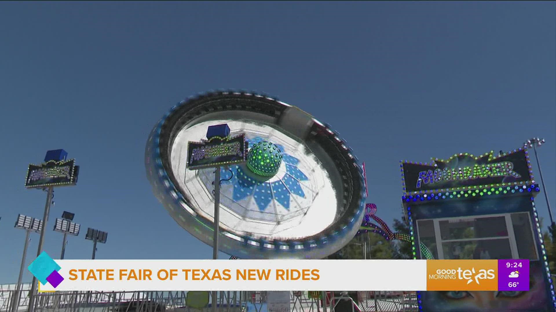 Hannah & Paige hop on some of the new rides at the State Fair of Texas