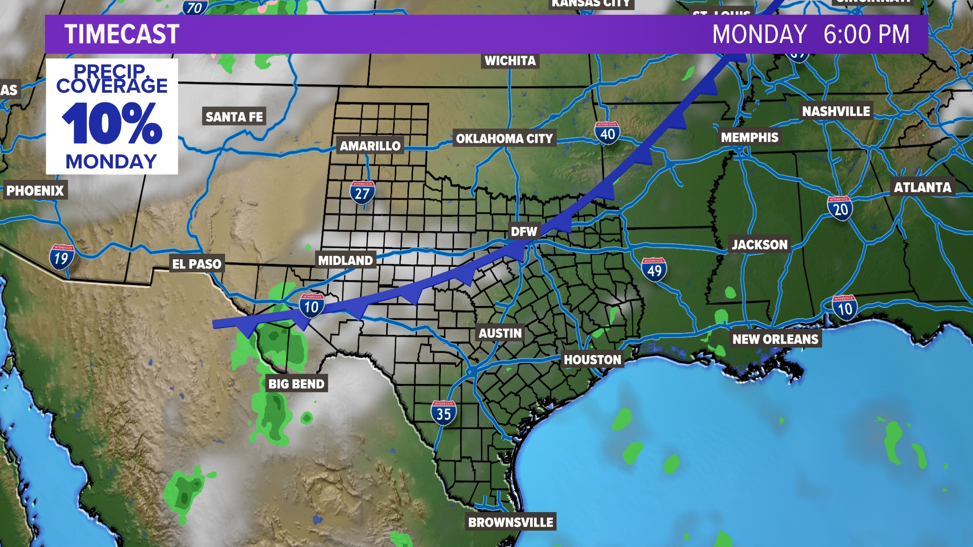 Rain chances in North Texas next week