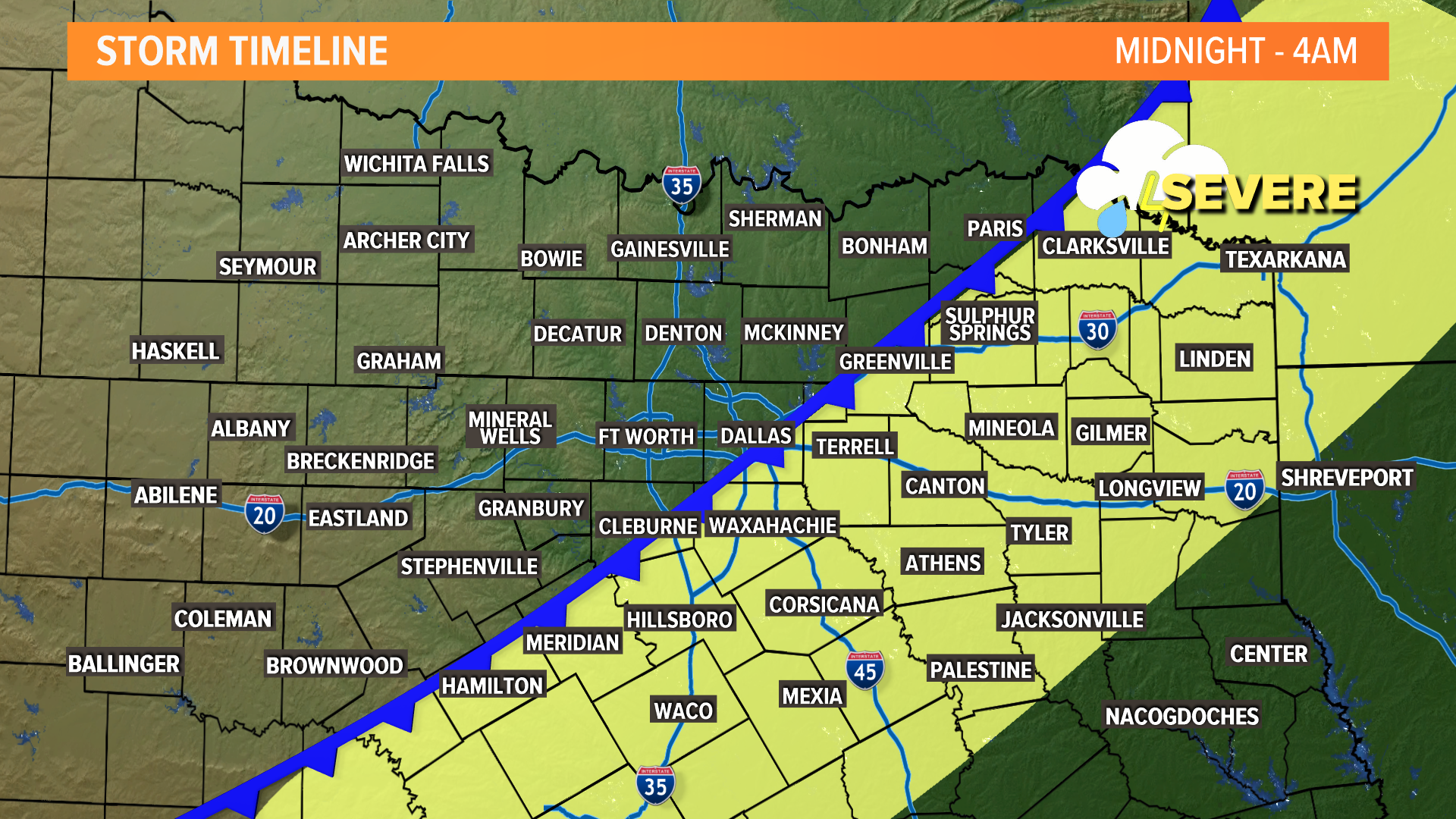 Timeline: Severe storm chances remain low across North Texas | wfaa.com