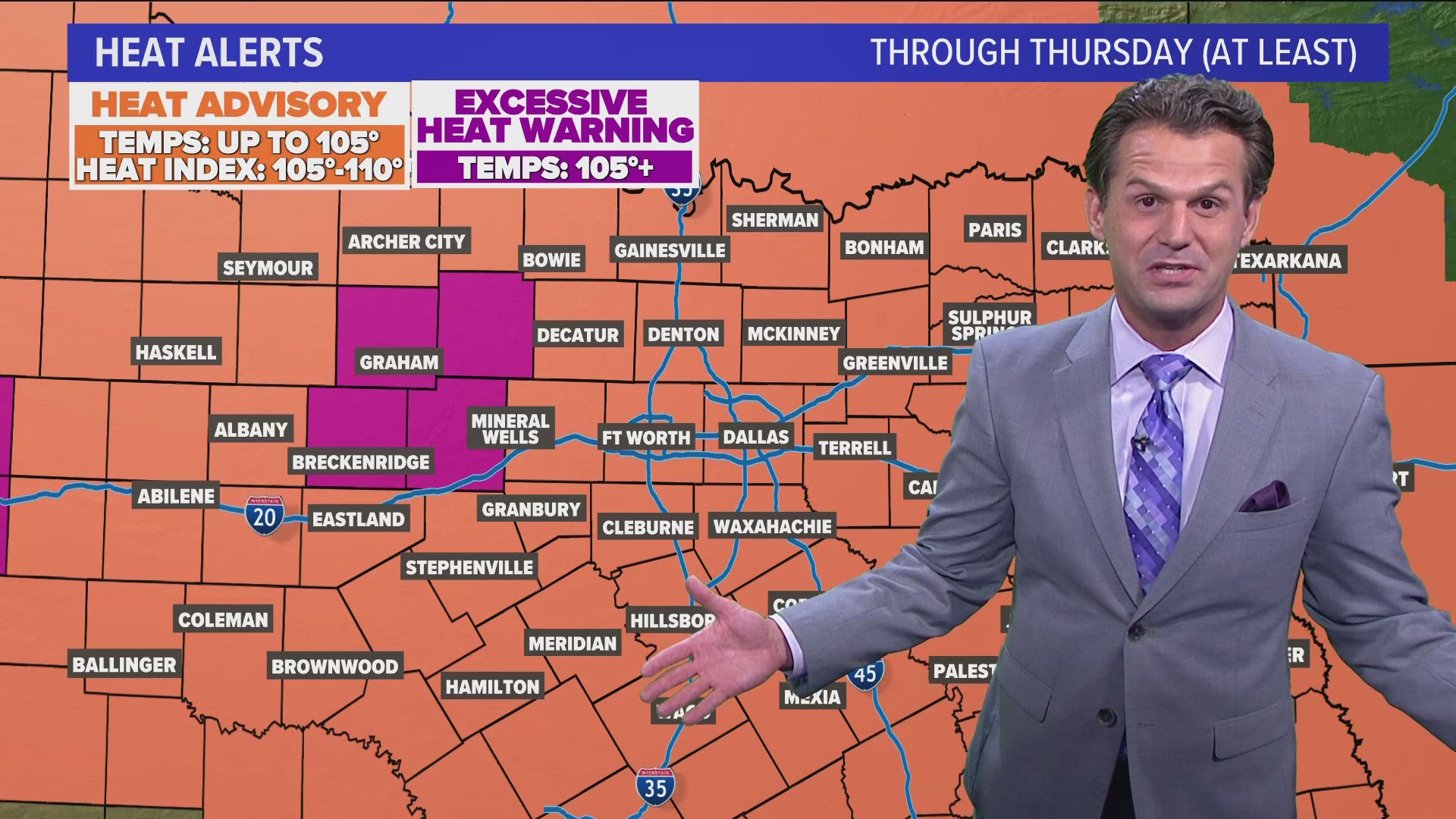 The dog days of summer continue in North Texas, with triple-digit temperatures dominating the two-week forecast.