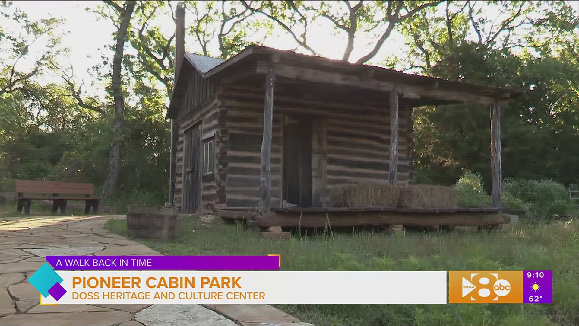 Paige takes us to Doss Heritage and Culture Center to give us a tour of original log cabins built by the founders of Parker County.