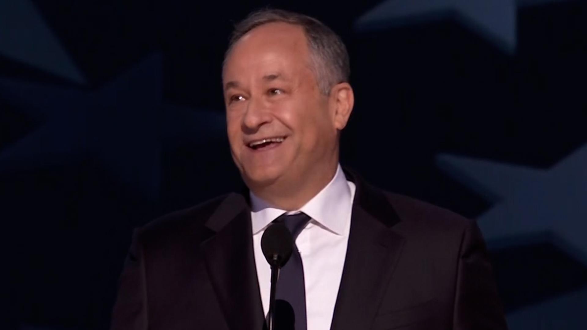 Second Gentleman Doug Emhoff delivered a full speech on day two of the 2024 Democratic National Convention in Chicago, Illinois.