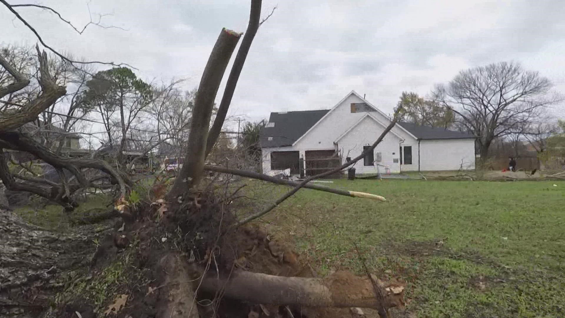 The weather warning sirens helped people shelter in place when early morning storms hit Grapevine, Texas.