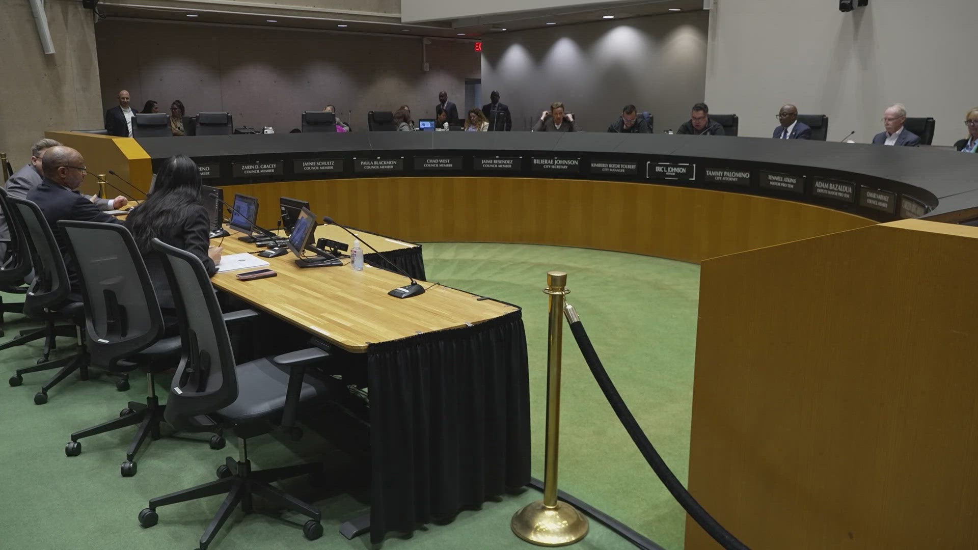 According to Dallas City Manager Kim Tolbert, standing water was found on several floors of the building, and it may take all week to dry out.