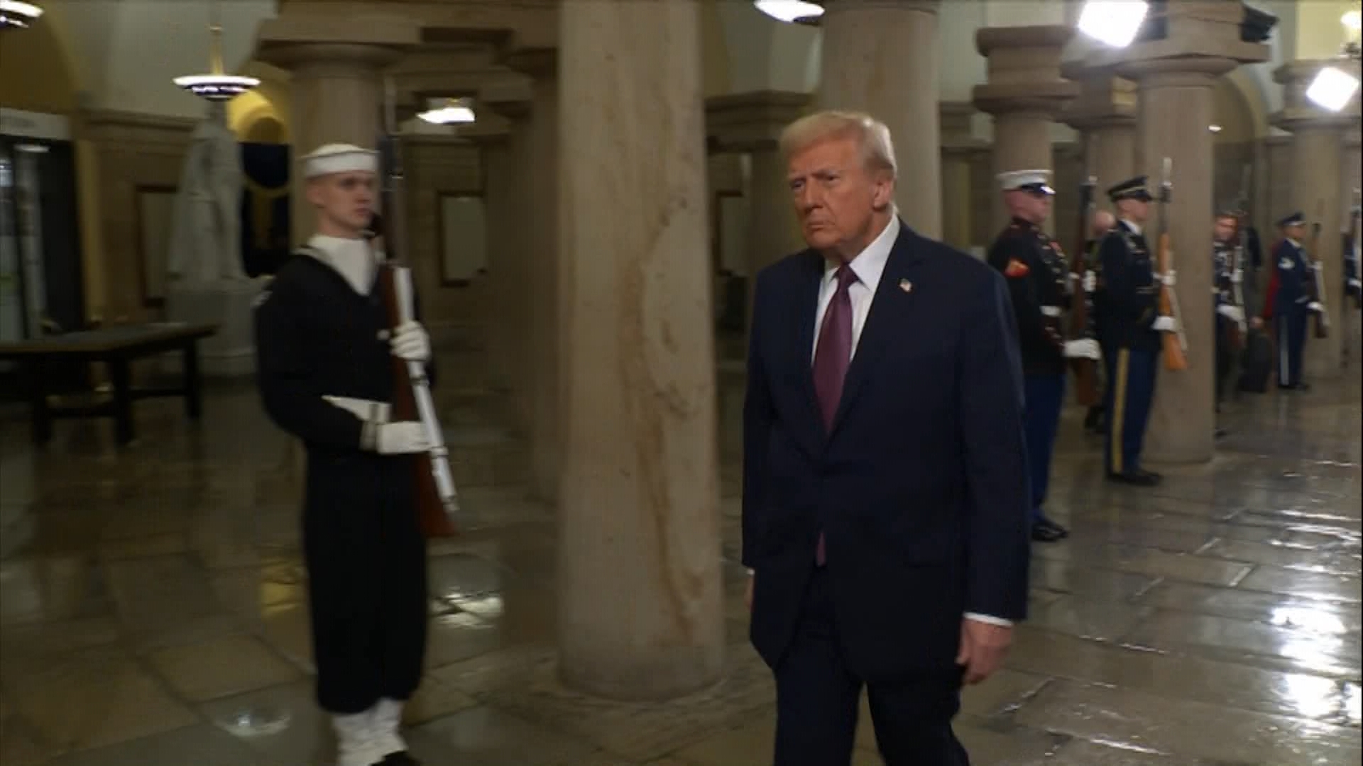 Watch Donald Trump and Melania Trump arrive at the U.S. Capitol for the presidential inauguration on Jan. 20, 2025.