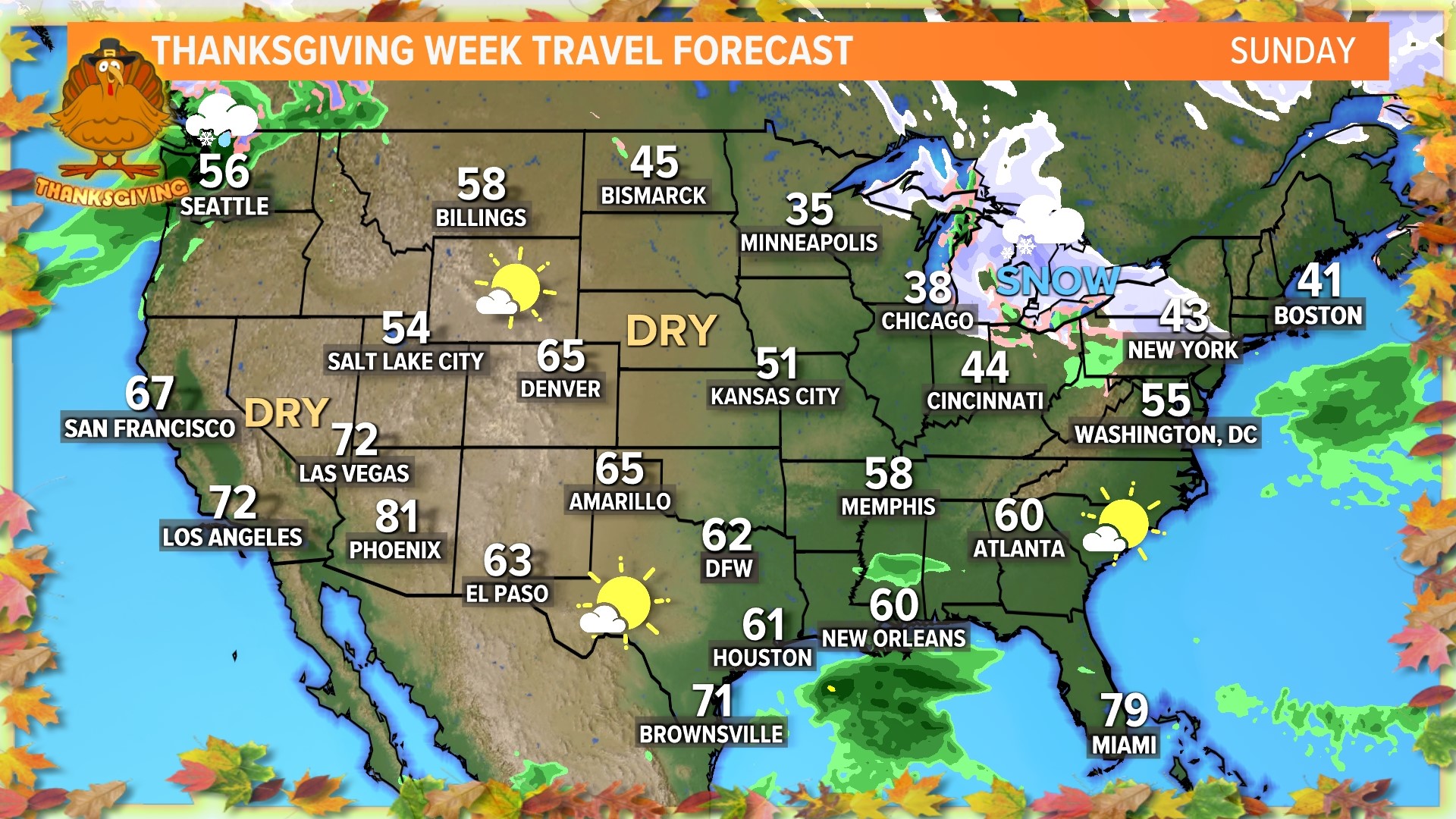 Thanksgiving Travel Weather Forecast: What To Know | Wfaa.com