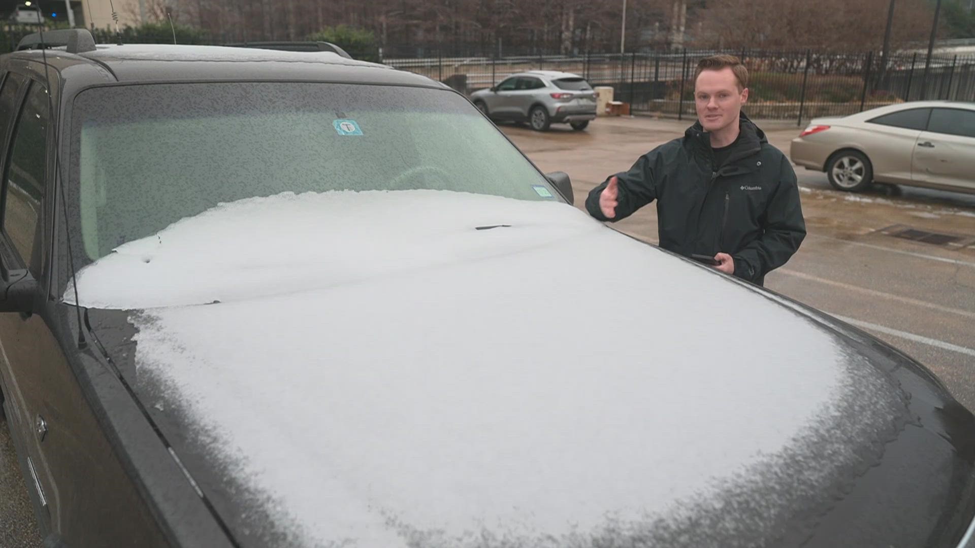 As road conditions start to improve a bit Thursday, WFAA's William Joy provides an update on how the roads look in Dallas County.