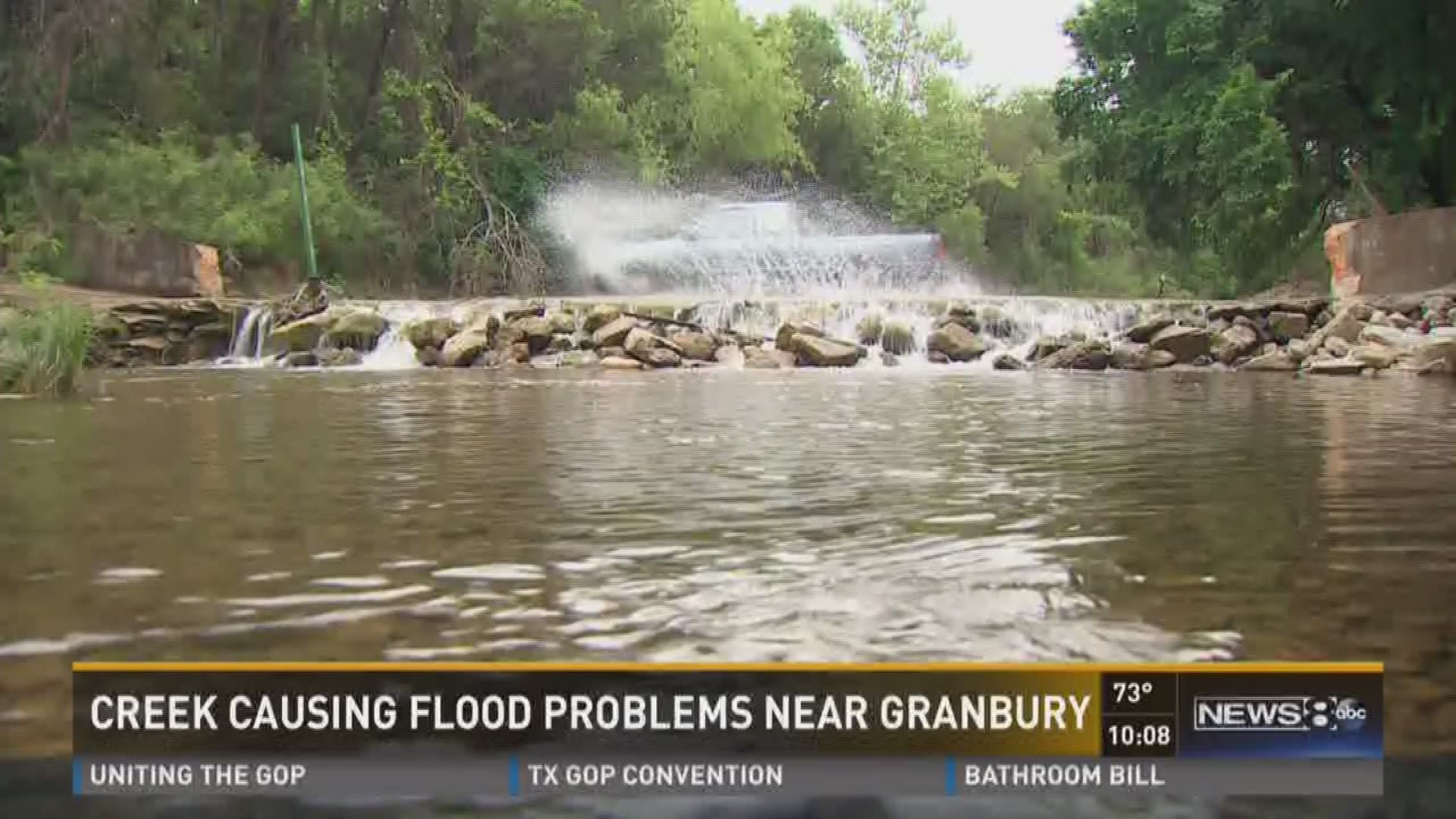 Creek causing flood problems near Granbury