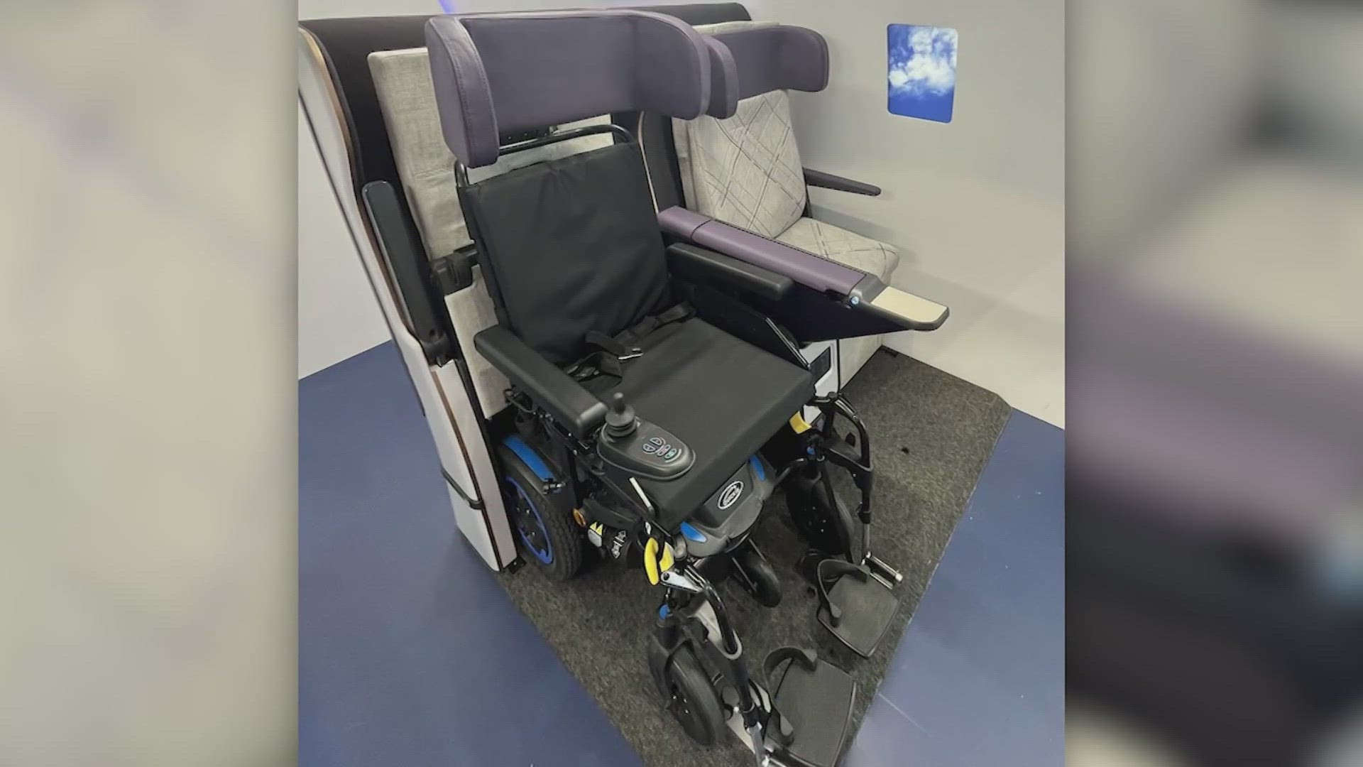 New airplane seat concept allows passengers in wheelchairs to stay in