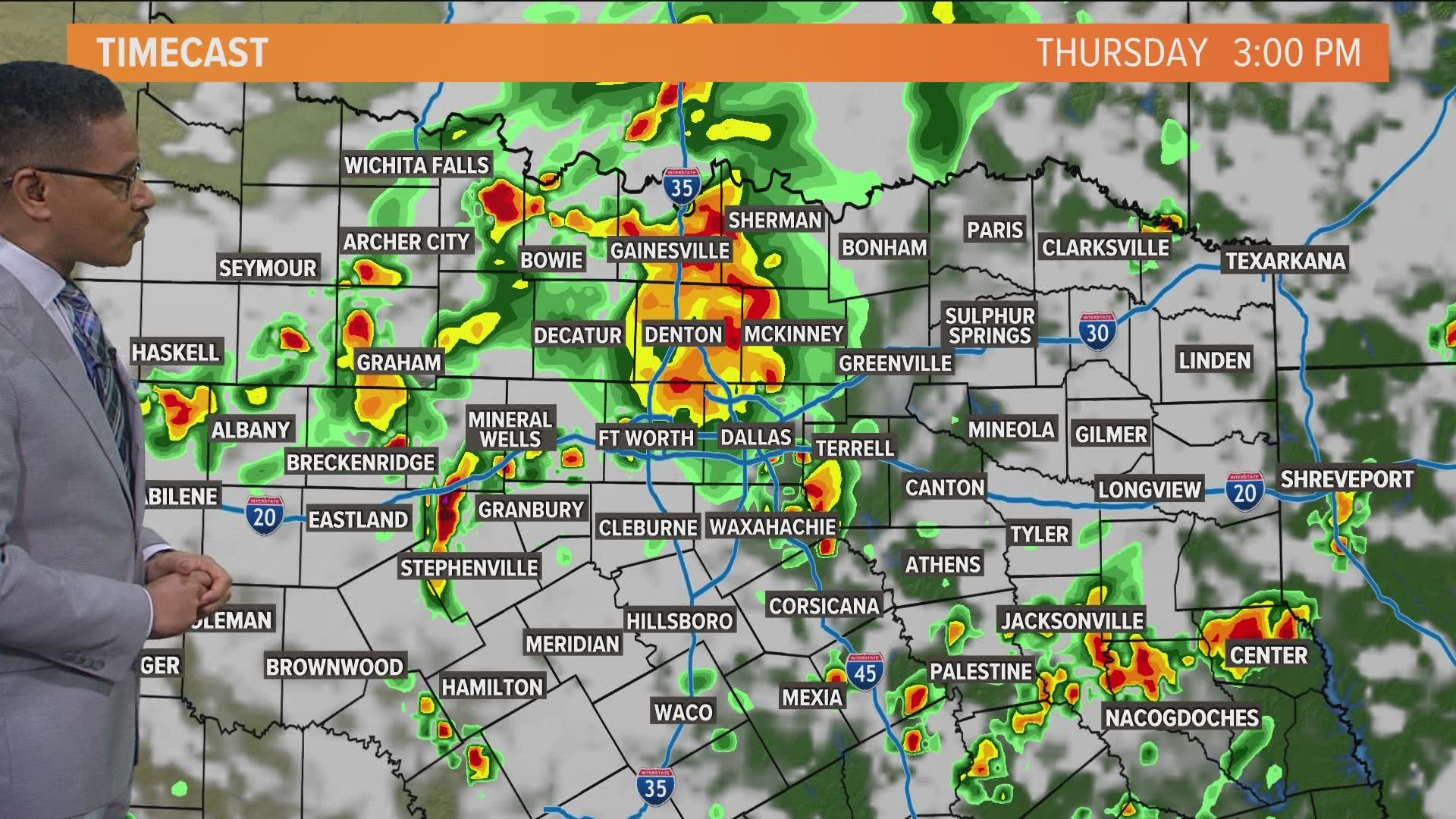 Here's the timing and latest chances for heavy, widespread rain Thursday.