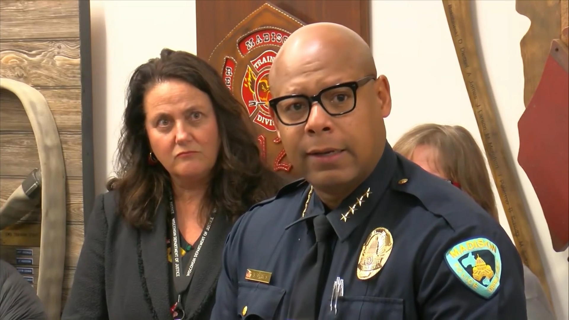 Madison Police Chief Shon Barnes spoke to the media following a shooting at Abundant Life Christian School in Madison, Wisconsin on December 16, 2024.