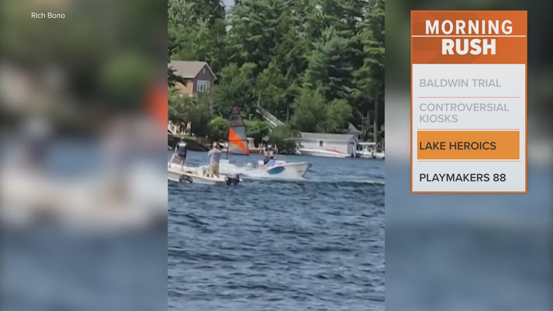 The daring leap was caught on camera over the Fourth of July weekend.