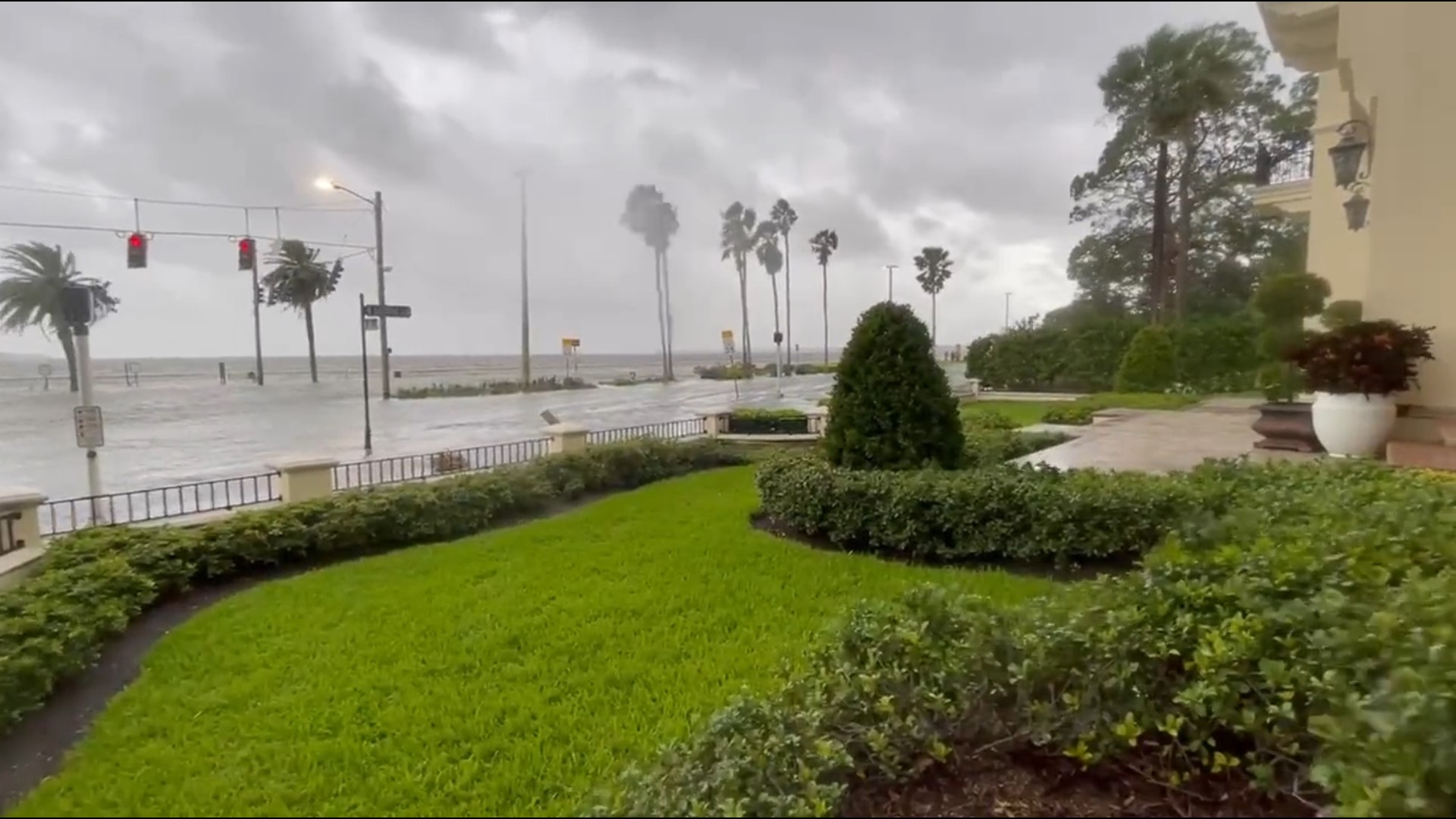 Here's a look at some of the Hurricane Idalia high winds and storm surge in the Tampa area Wednesday morning.