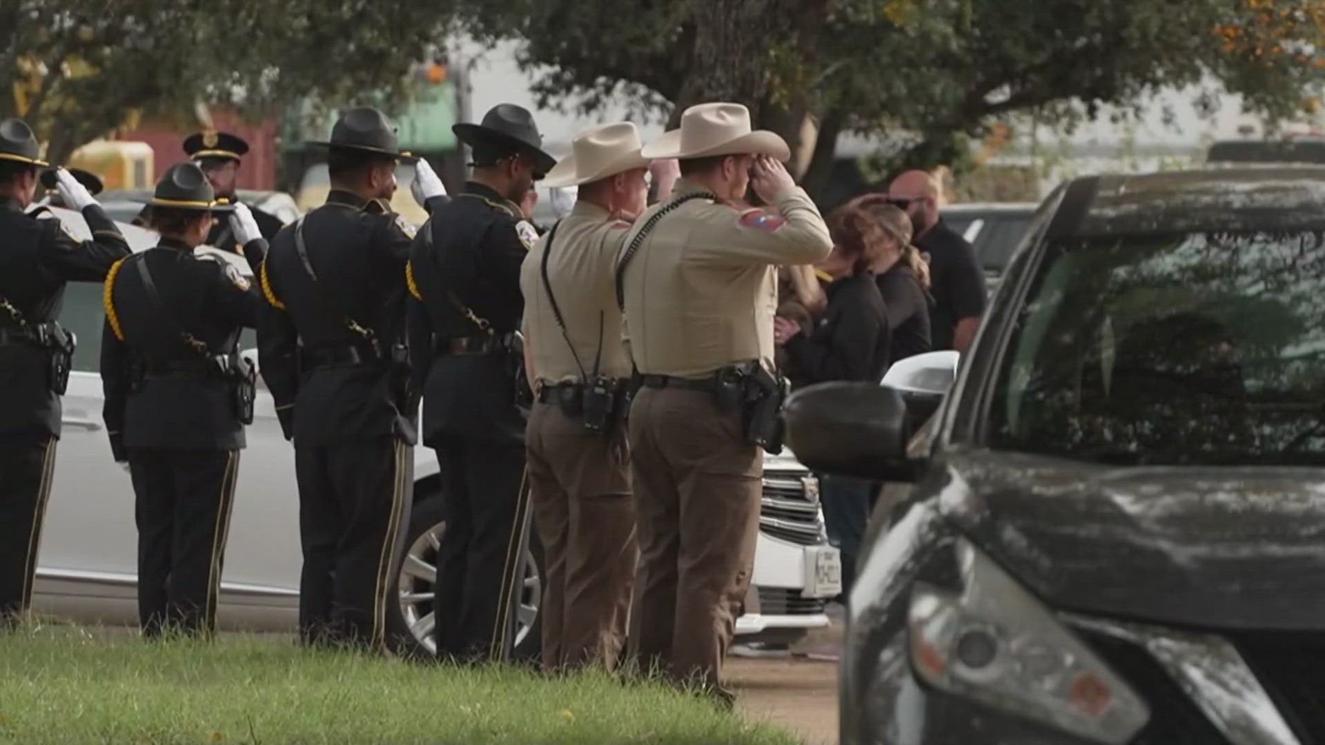 A procession is underway for Greenville police officer Cooper Dawson who was killed in the line of duty this week.