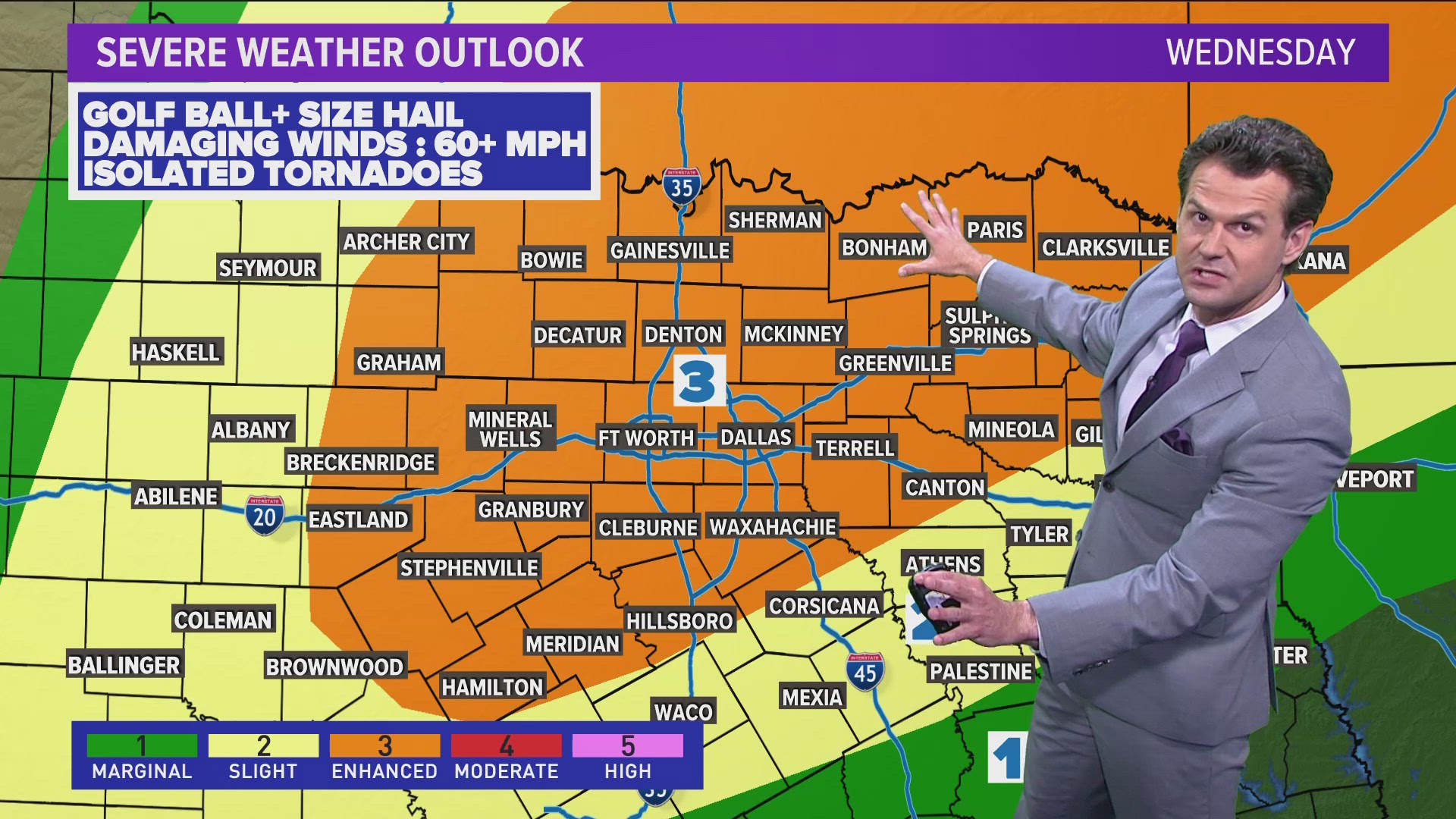 As a front moves into North Texas Wednesday, storms are expected to form throughout the afternoon.