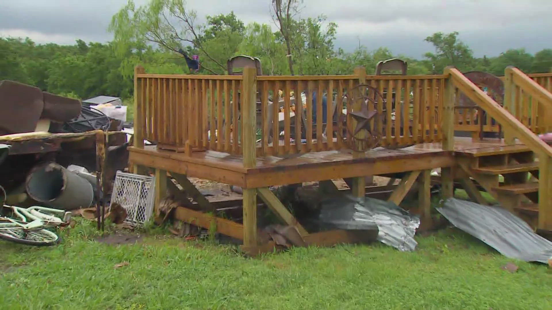 Damage was reported after storms moved through Navarro County, Texas Friday.