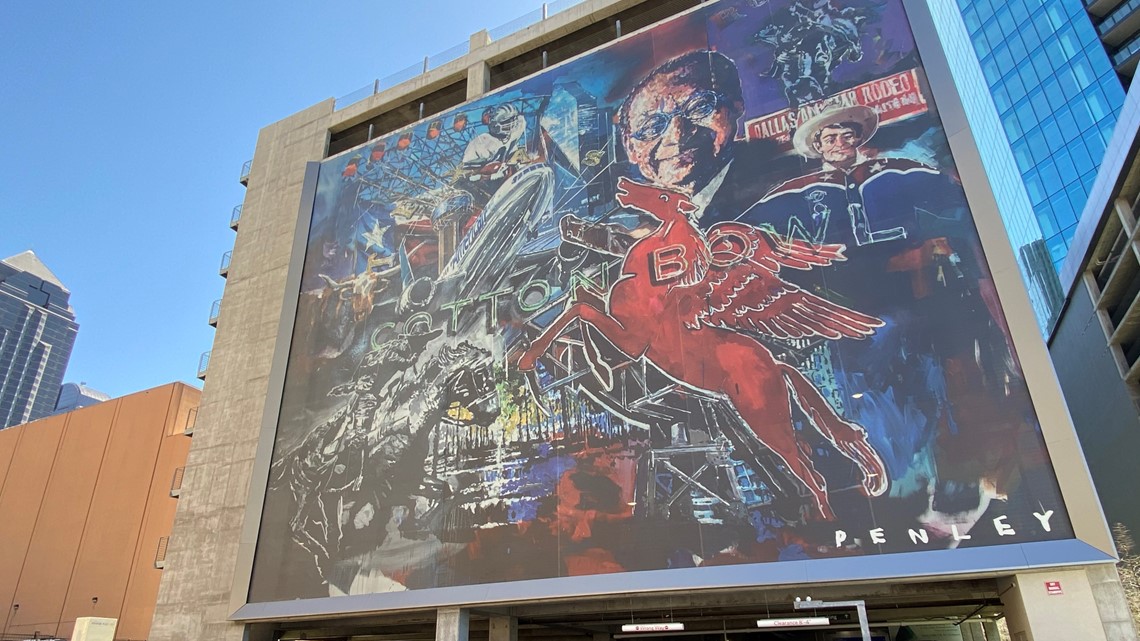 Giant arts district mural pays homage to Dallas icons