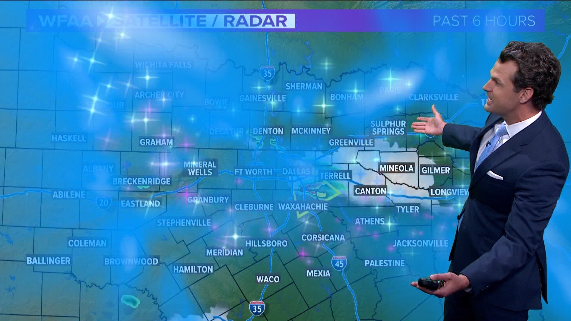 WFAA meteorologist Kyle Roberts provides a weather update for the North Texas area on May 27, 2024.