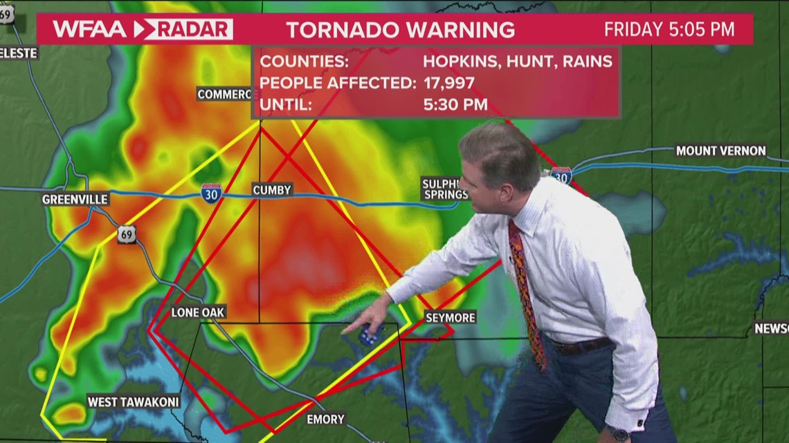 Confirmed tornado now moving toward Sulphur Springs, Texas | wfaa.com