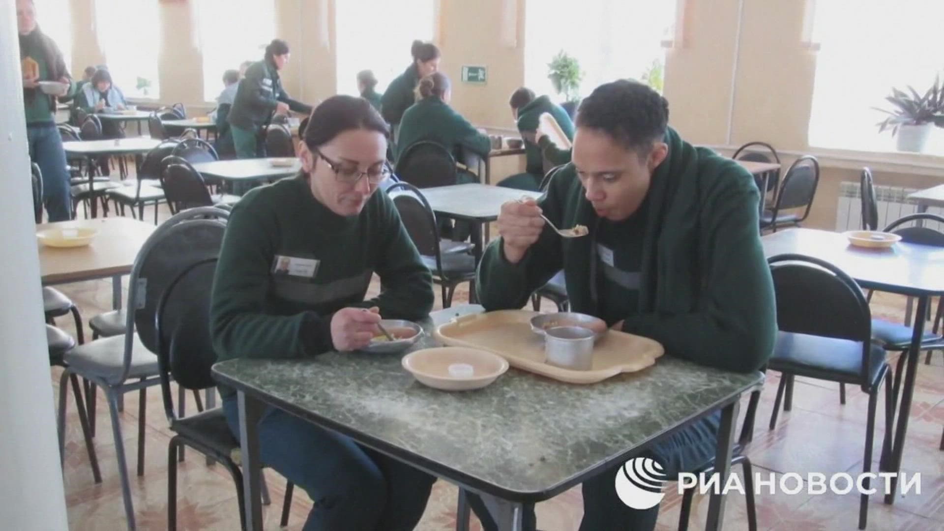 Griner's bed was too small for her tall frame in her cell.